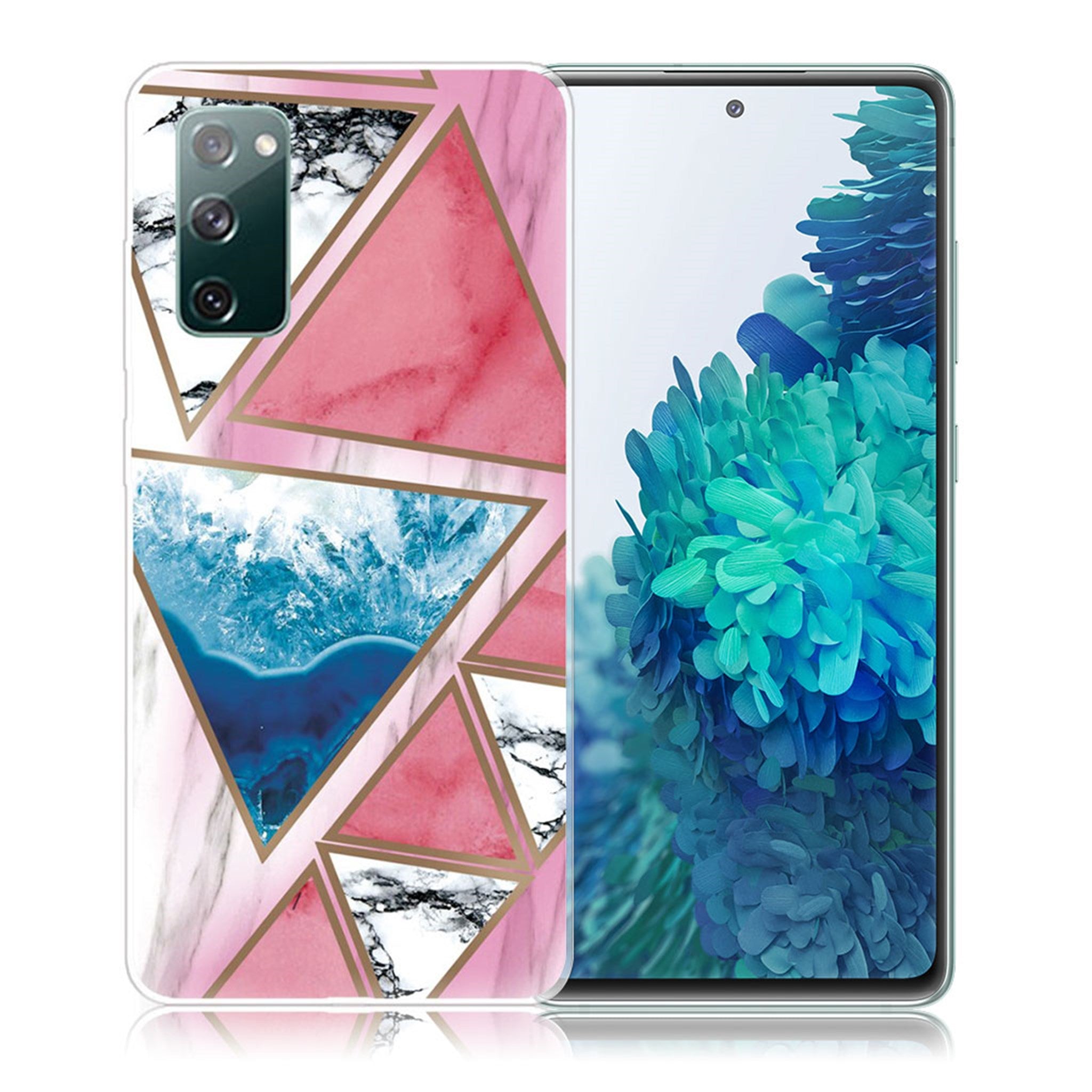 Marble Samsung Galaxy S20 FE 5G / S20 FE case - White / Blue / Rose Triangle