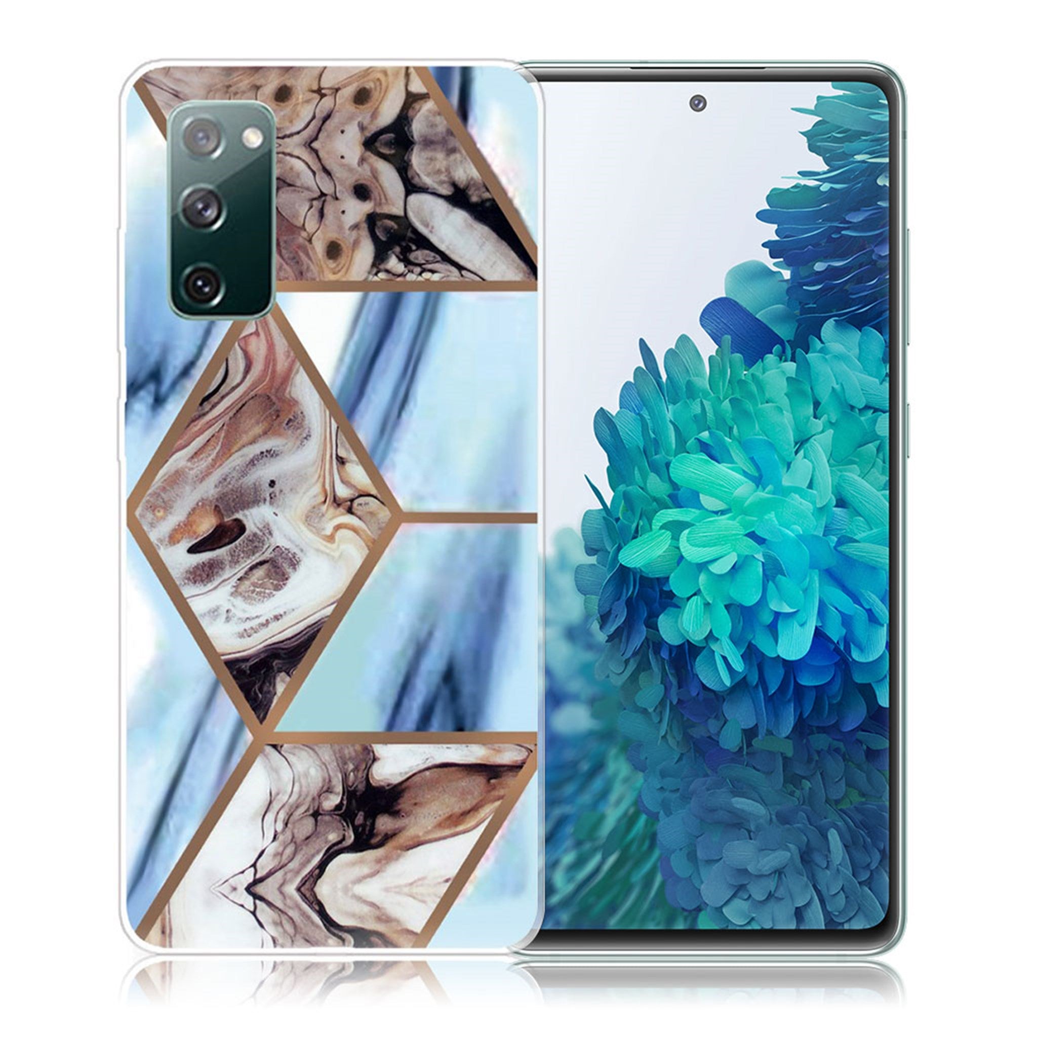 Marble Samsung Galaxy S20 FE 5G / S20 FE case - Sky Blue and Brown Marble