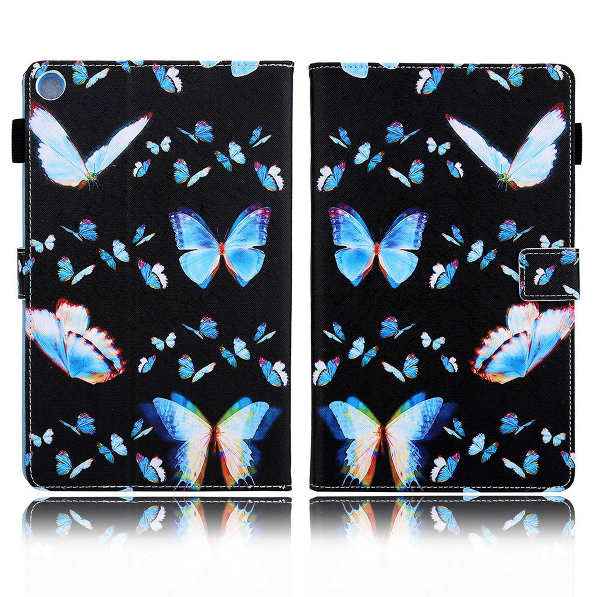 Cool pattern leather flip case for your Samsung Galaxy Tab A7 10.4 (2020) - Blue Butterfly