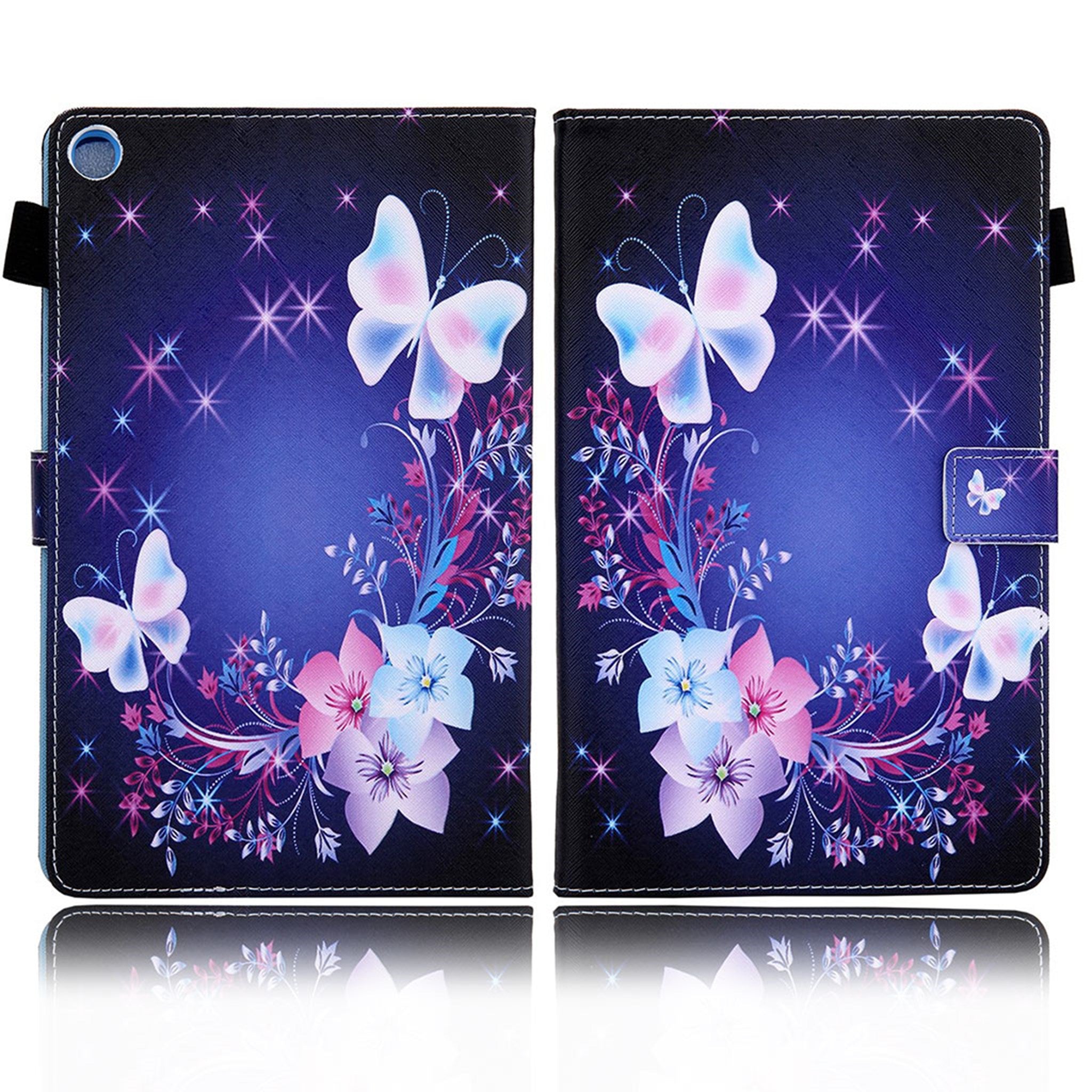 Cool pattern leather flip case for your Samsung Galaxy Tab A7 10.4 (2020) - Flower / Butterfly