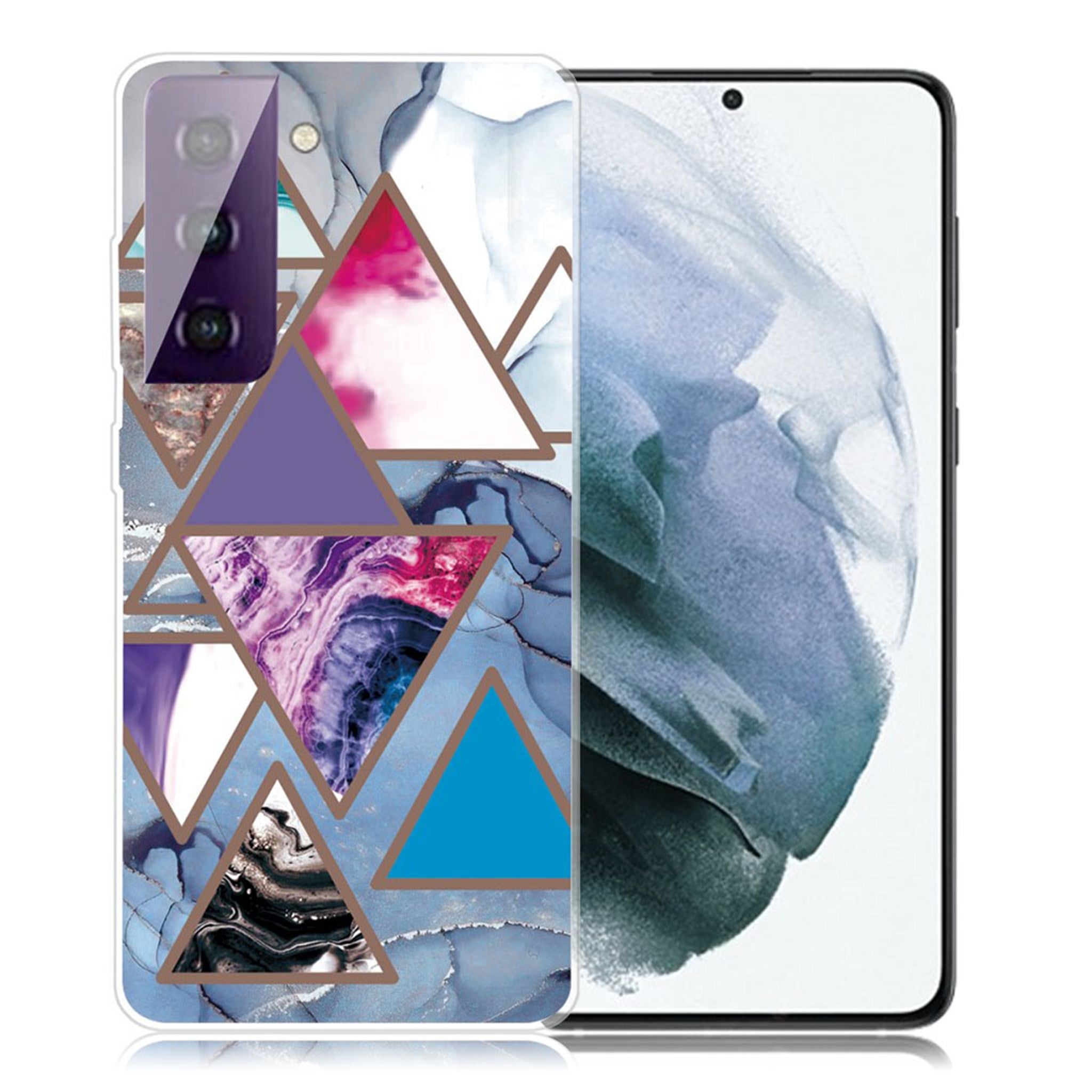 Marble Samsung Galaxy S21 Plus case - Triangle Patterns in Marble