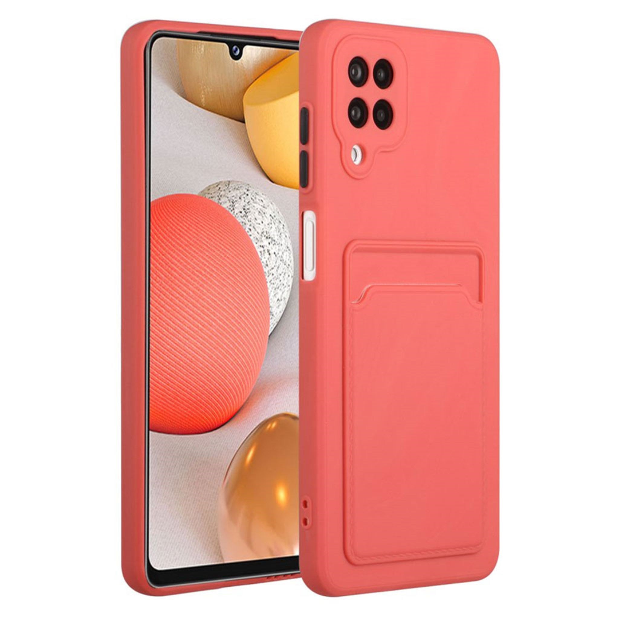 Card holder cover for Samsung Galaxy A12 5G - Coral