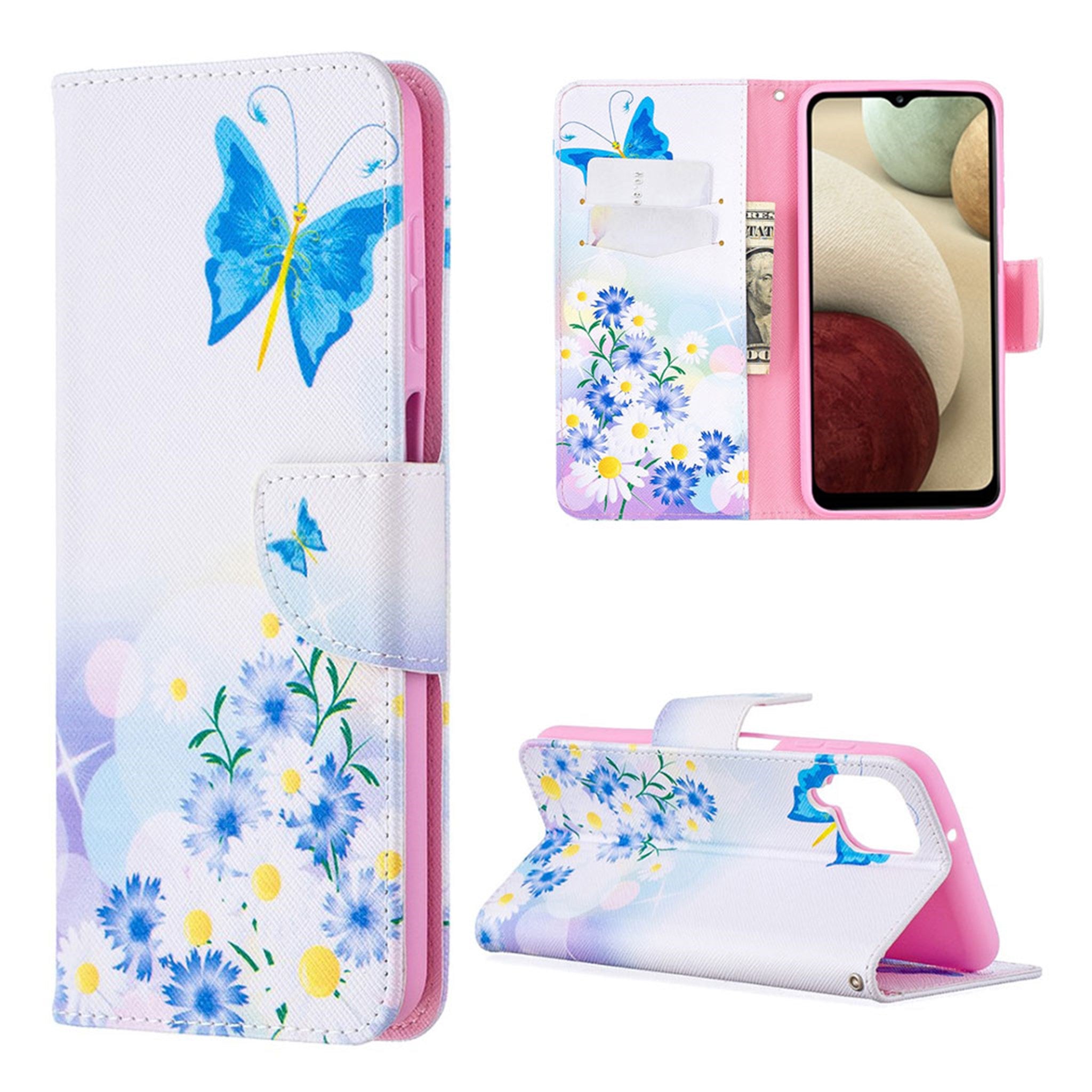 Wonderland Samsung Galaxy A12 5G flip case - Butterfly and Flower