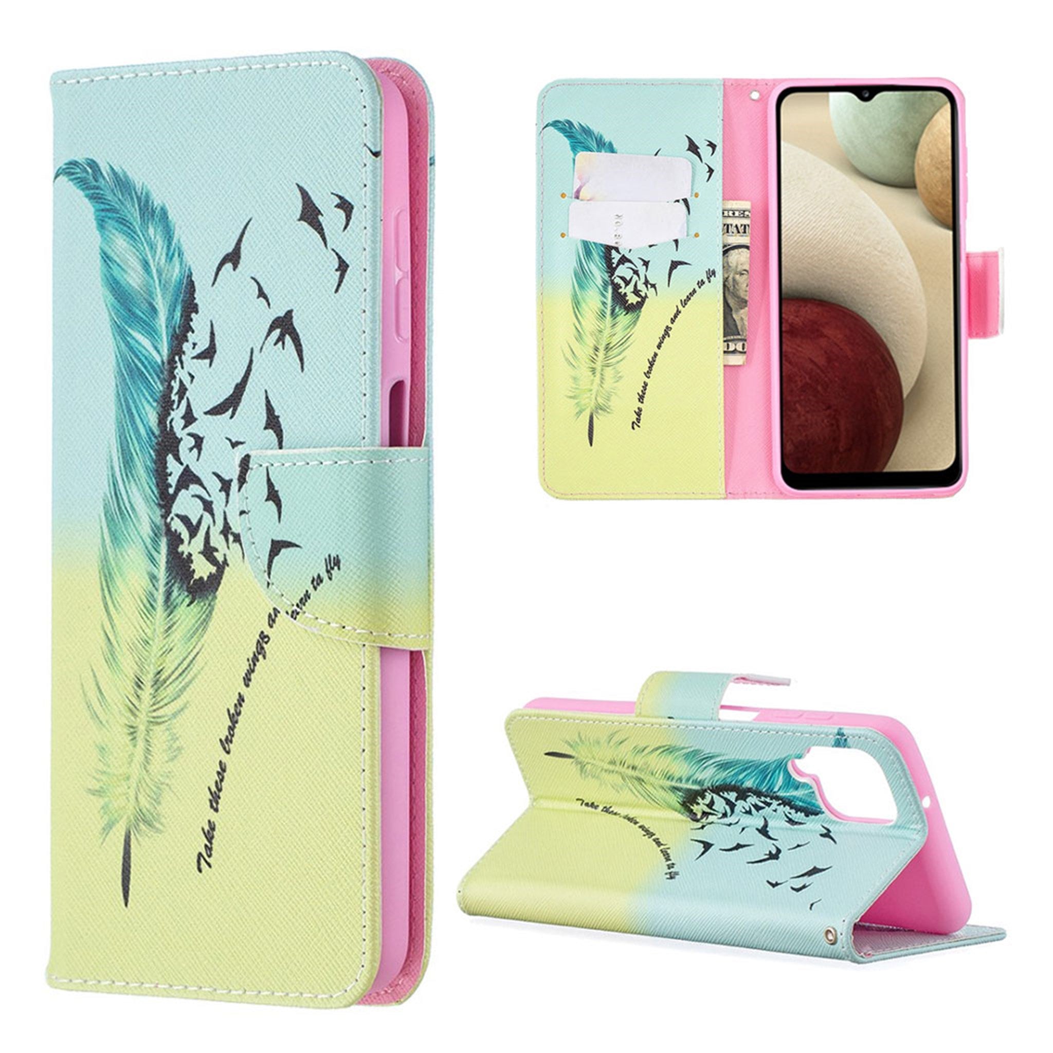 Wonderland Samsung Galaxy A12 5G flip case - Feather and Bird