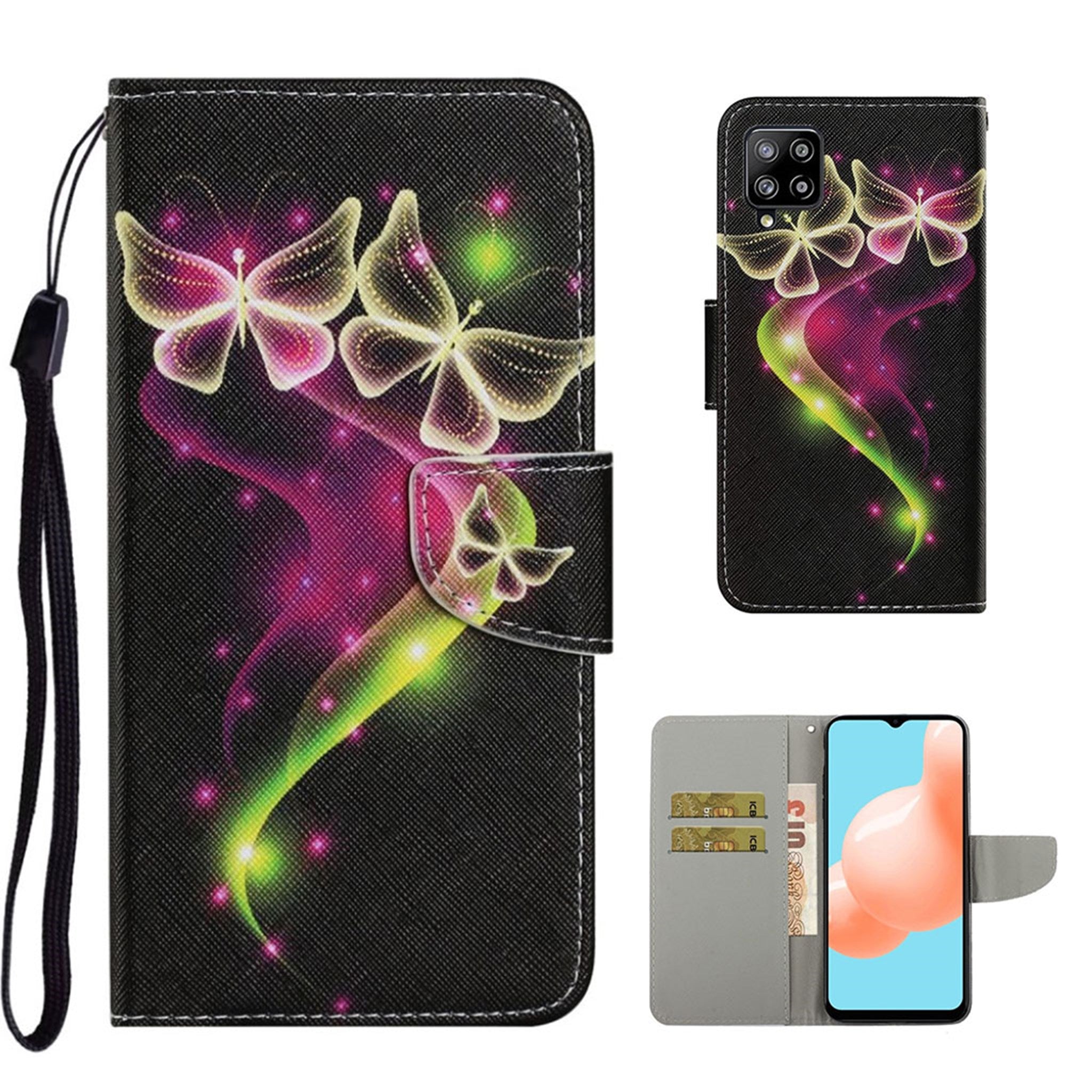 Wonderland Samsung Galaxy A12 5G flip case - Glittery Butterfly