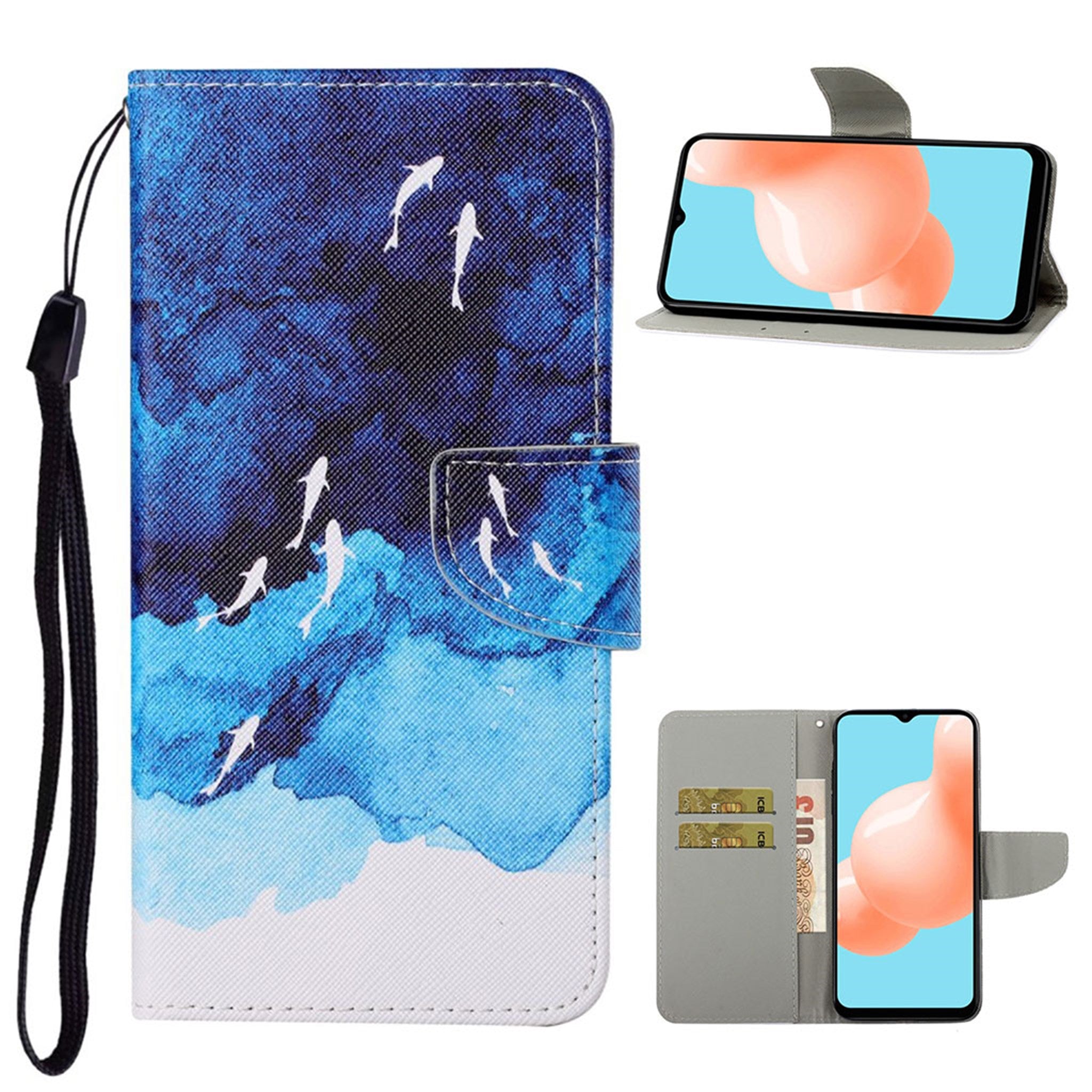 Wonderland Samsung Galaxy A12 5G flip case - Fishes in the Blue Sea