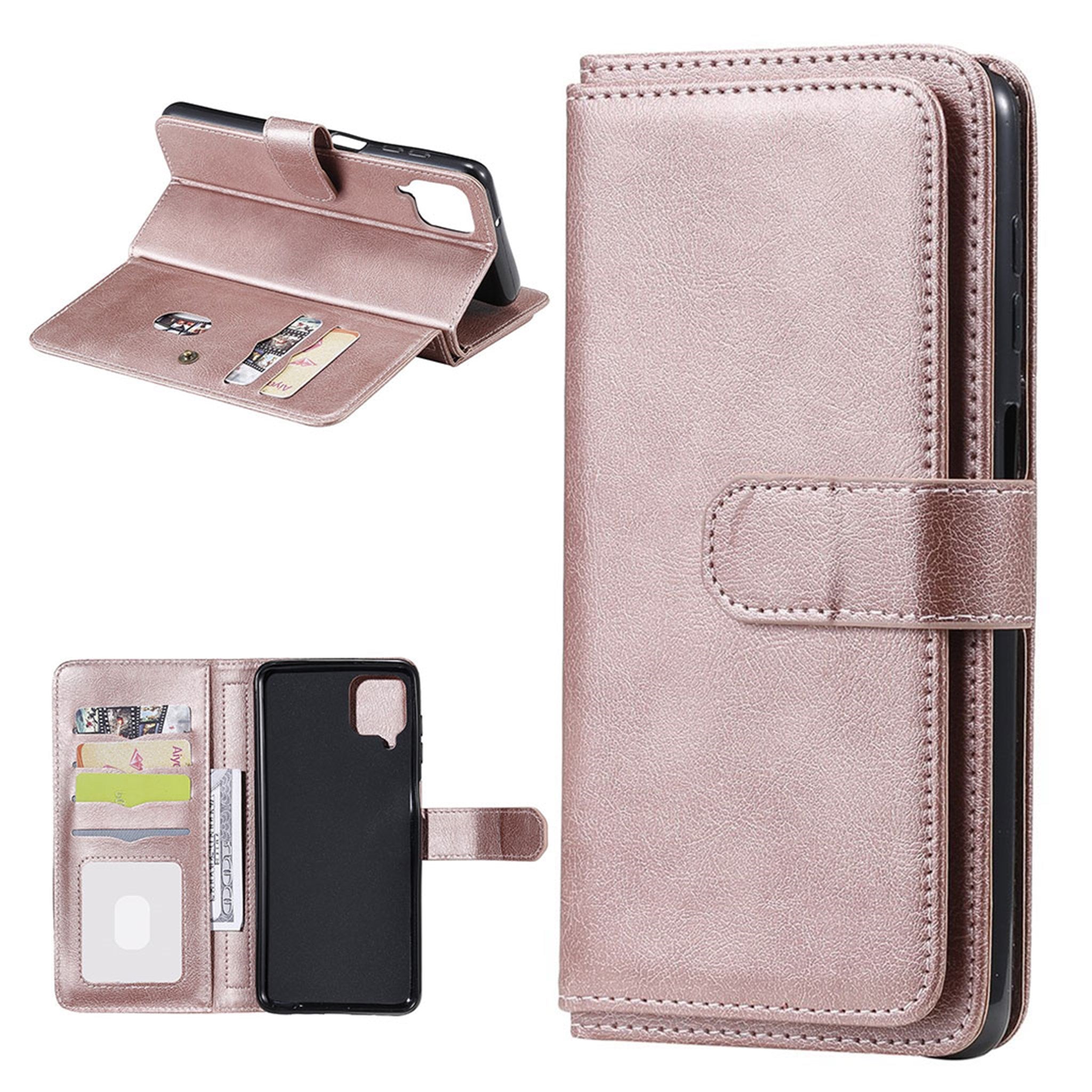 10-slot wallet case for Samsung Galaxy A12 5G - Rose Gold