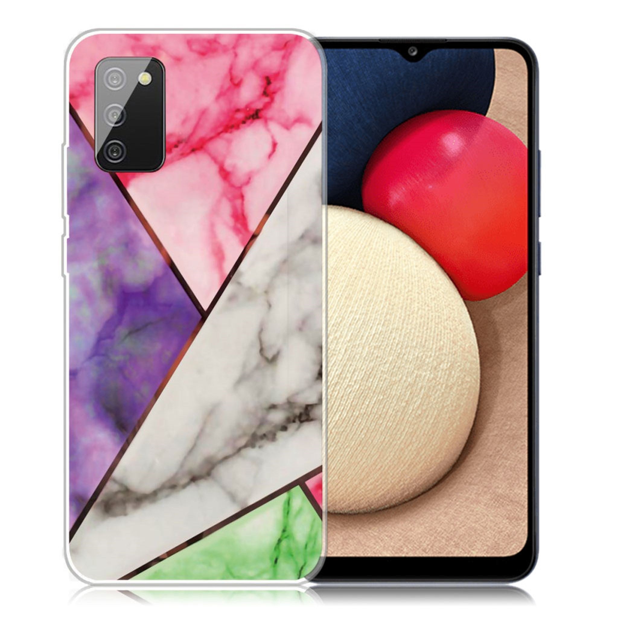 Marble Samsung Galaxy A02s case - Purple / Rose / White / Green