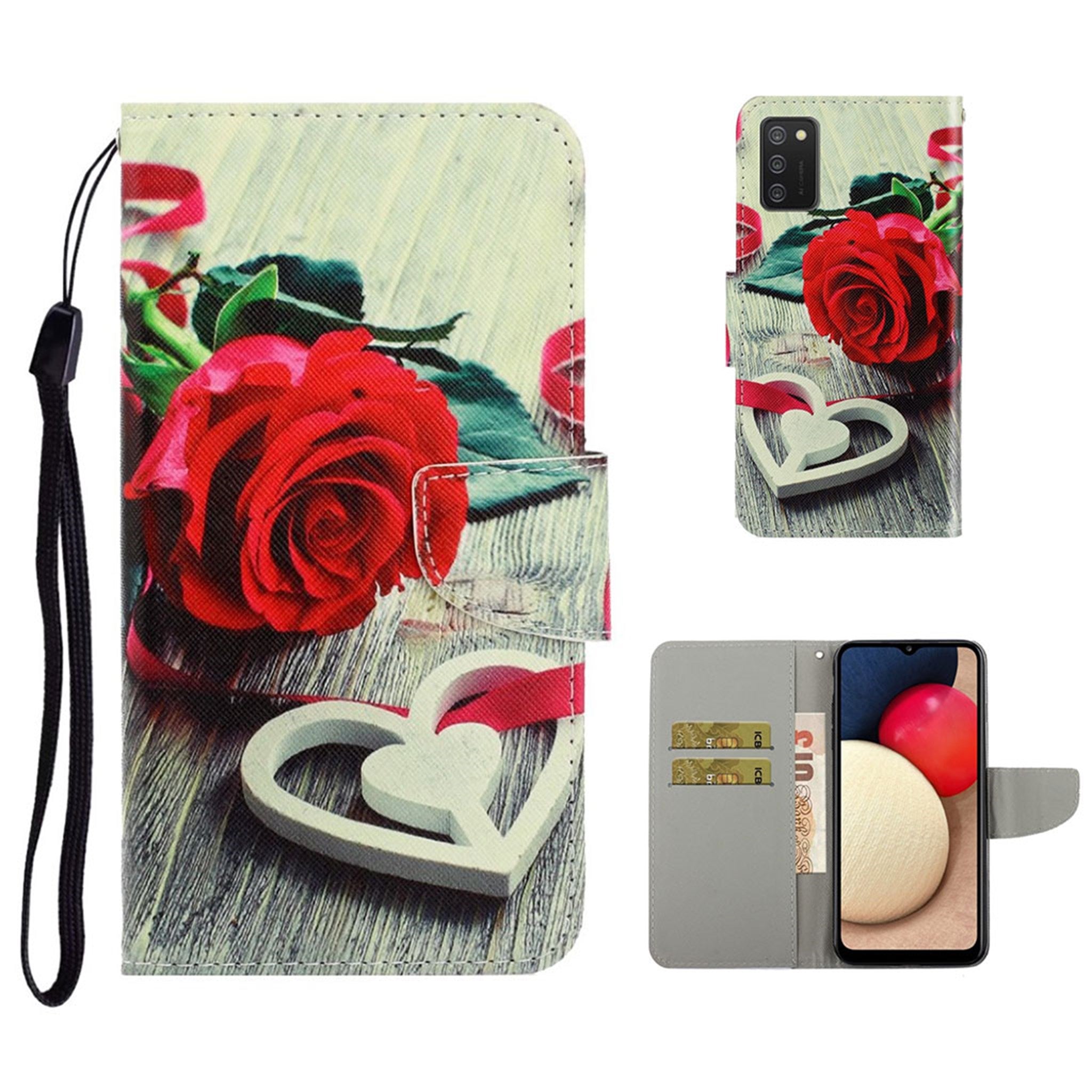 Wonderland Samsung Galaxy A02s flip case - Red Flower