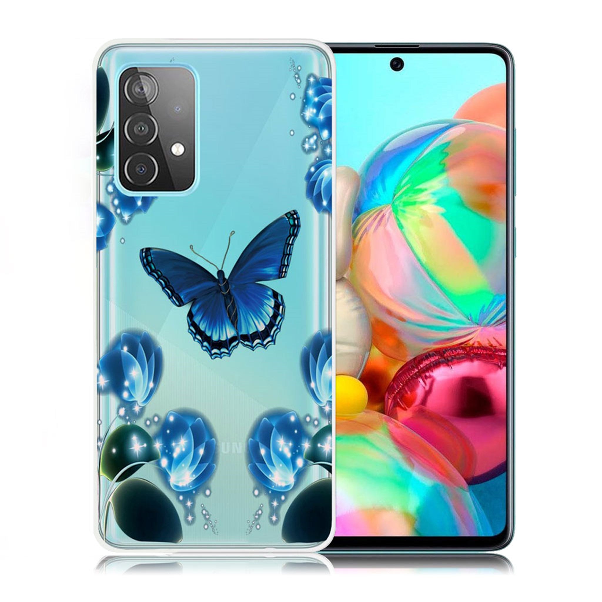 Deco Samsung Galaxy A72 5G case - Blue Butterfly and Flower