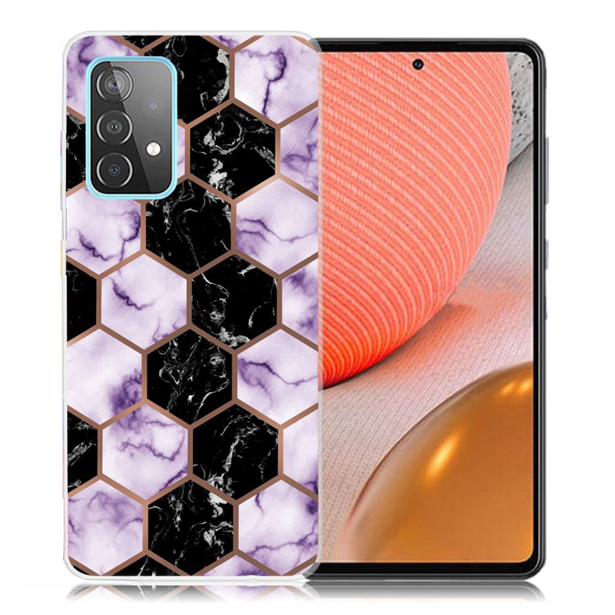 Marble Samsung Galaxy A72 5G case - Honeycomb Marble in Purple