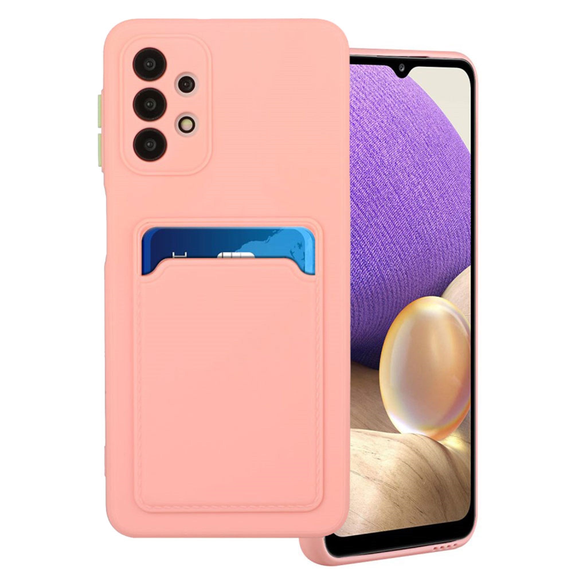 Card holder cover for Samsung Galaxy A72 5G - Pink