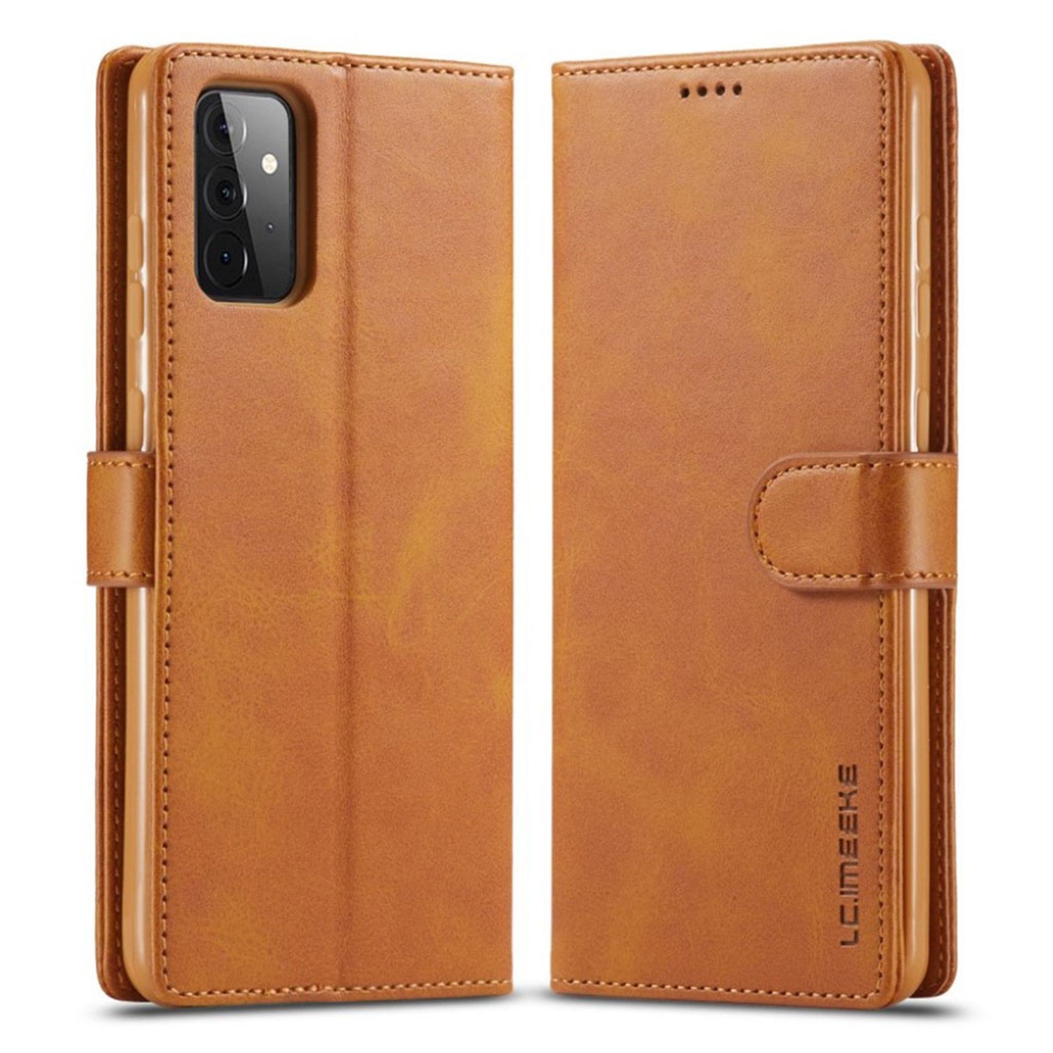 LC.IMEEKE Samsung Galaxy A72 5G Flip Case - Brown