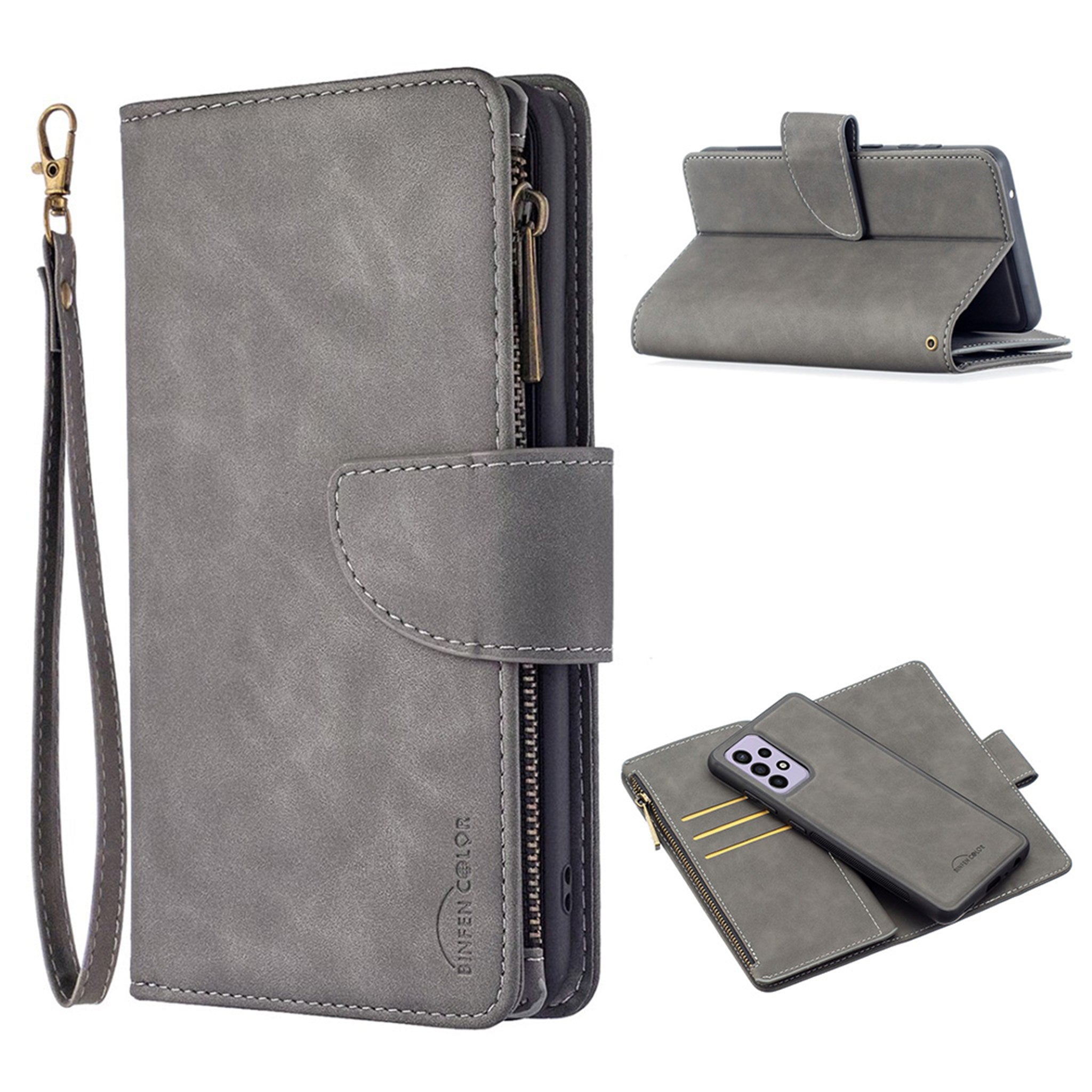 Premium Wallet Samsung Galaxy A72 5G flip case - Grey