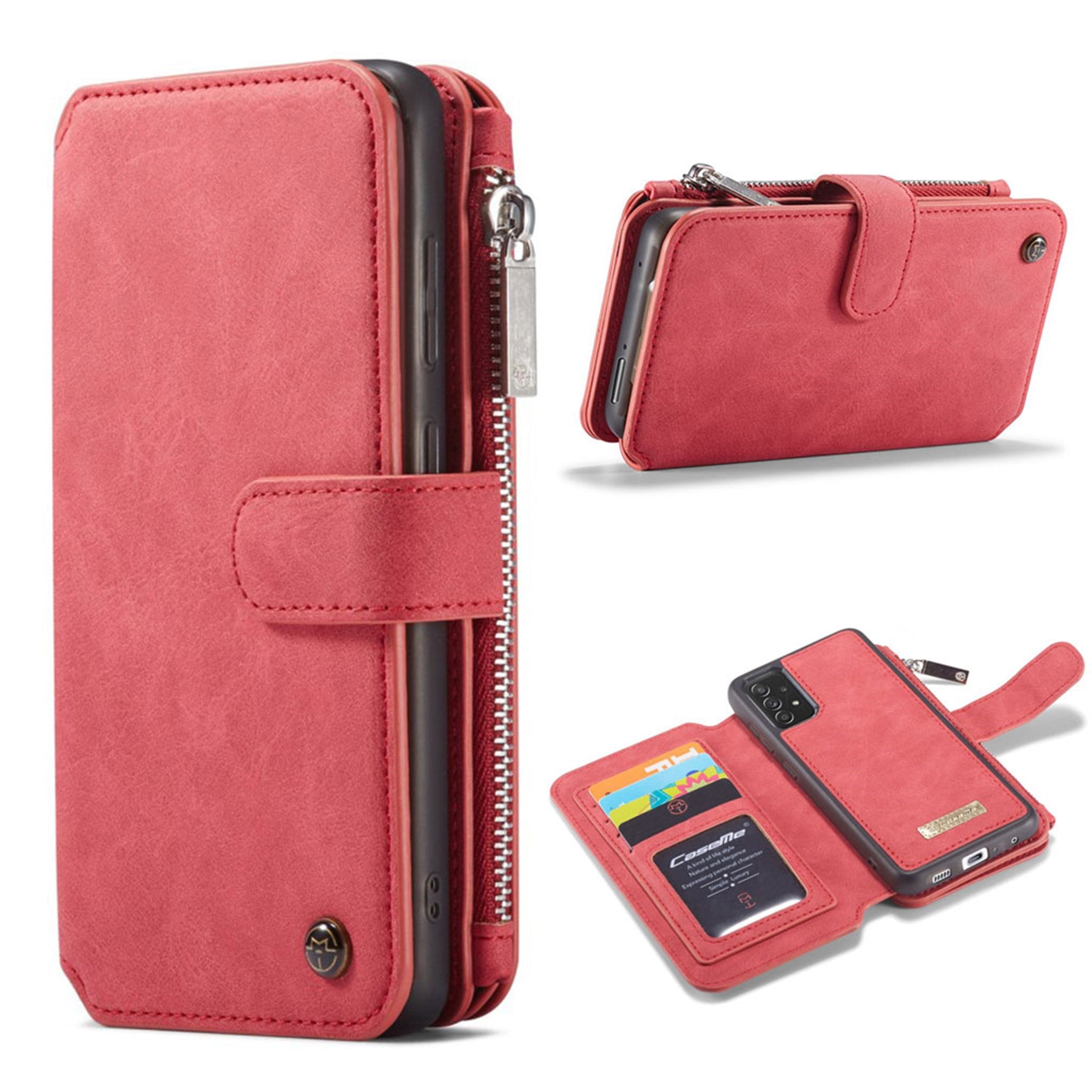 CaseMe Samsung Galaxy A72 5G Retro Wallet - Red