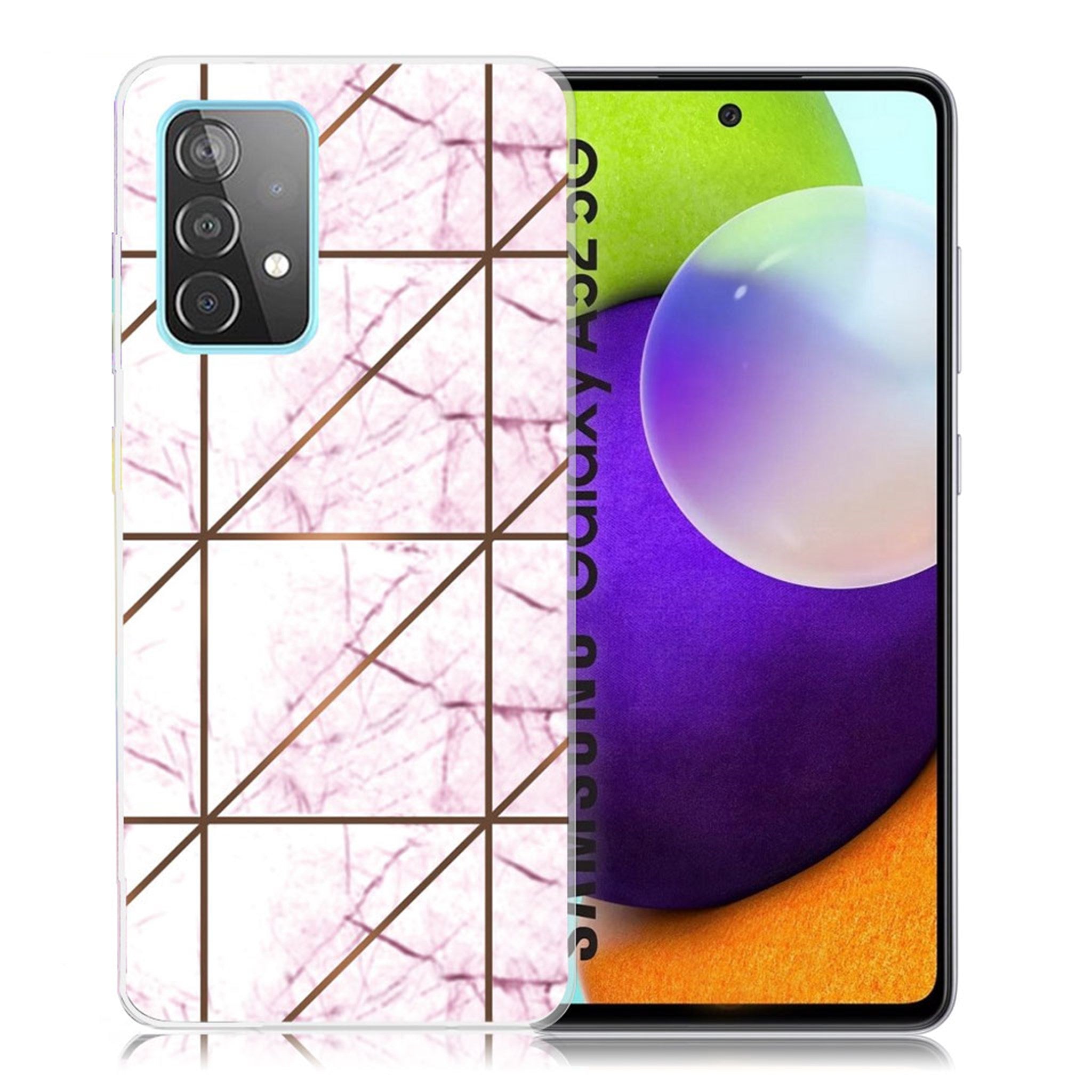 Marble Samsung Galaxy A52 5G case - White in Square Strike Marble