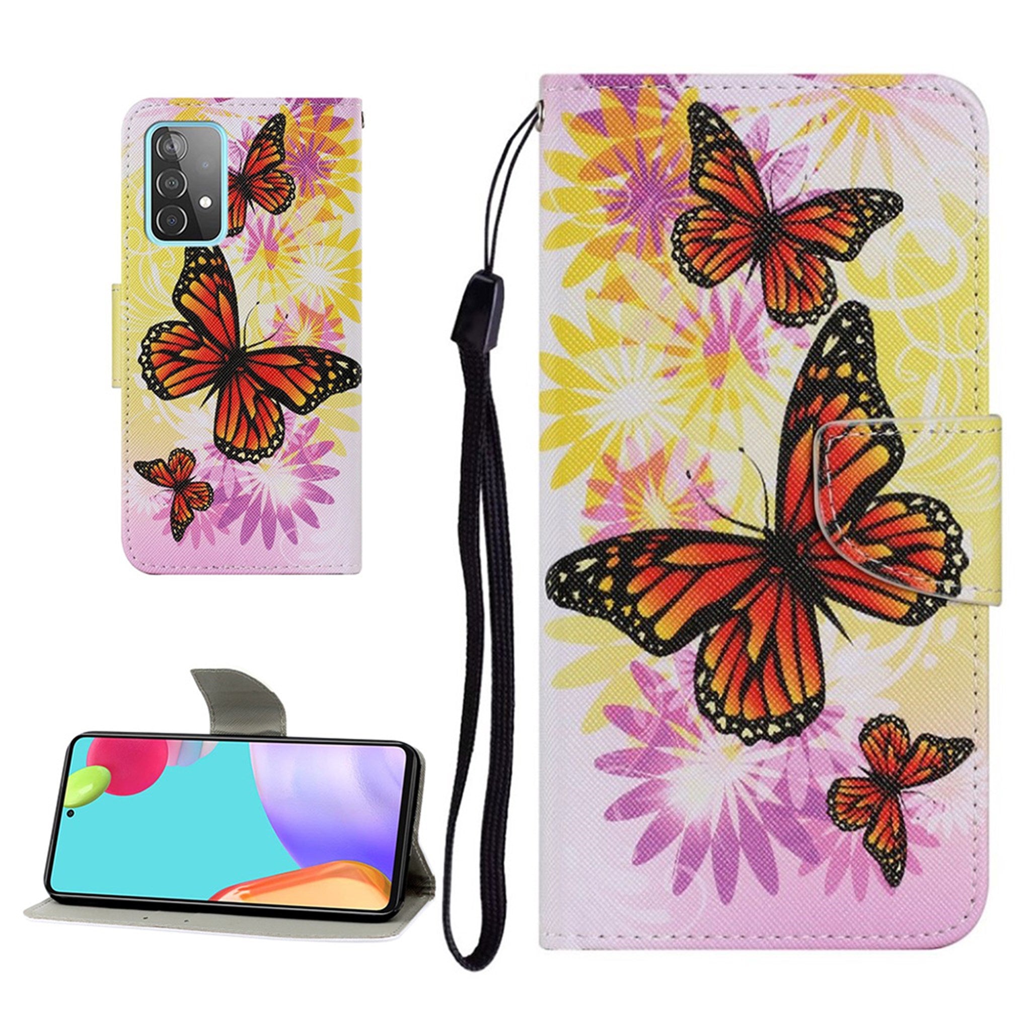 Wonderland Samsung Galaxy A52 5G flip case - Flower and Butterfly