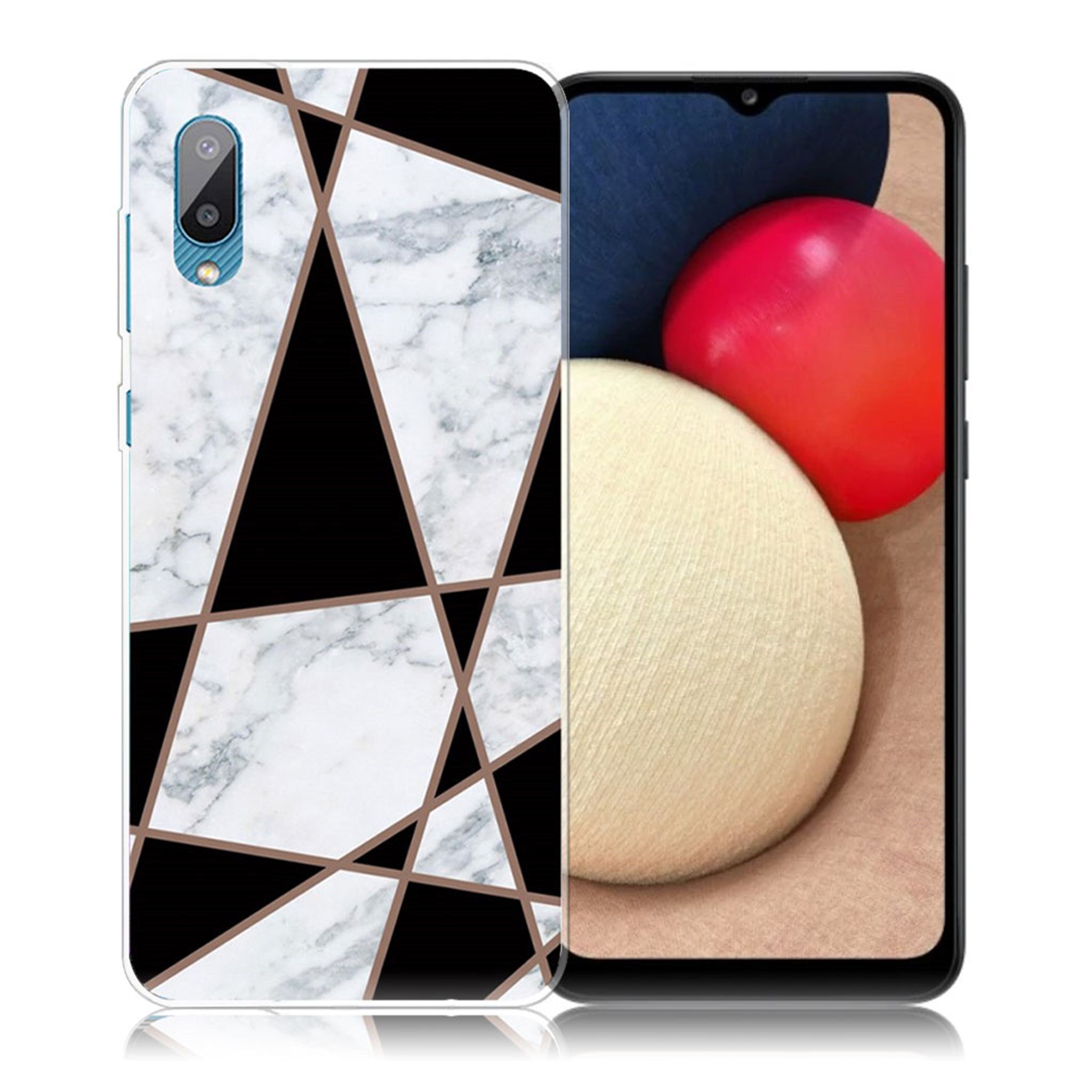 Marble Samsung Galaxy M02 / A02 case - Fragment Black and White Marble