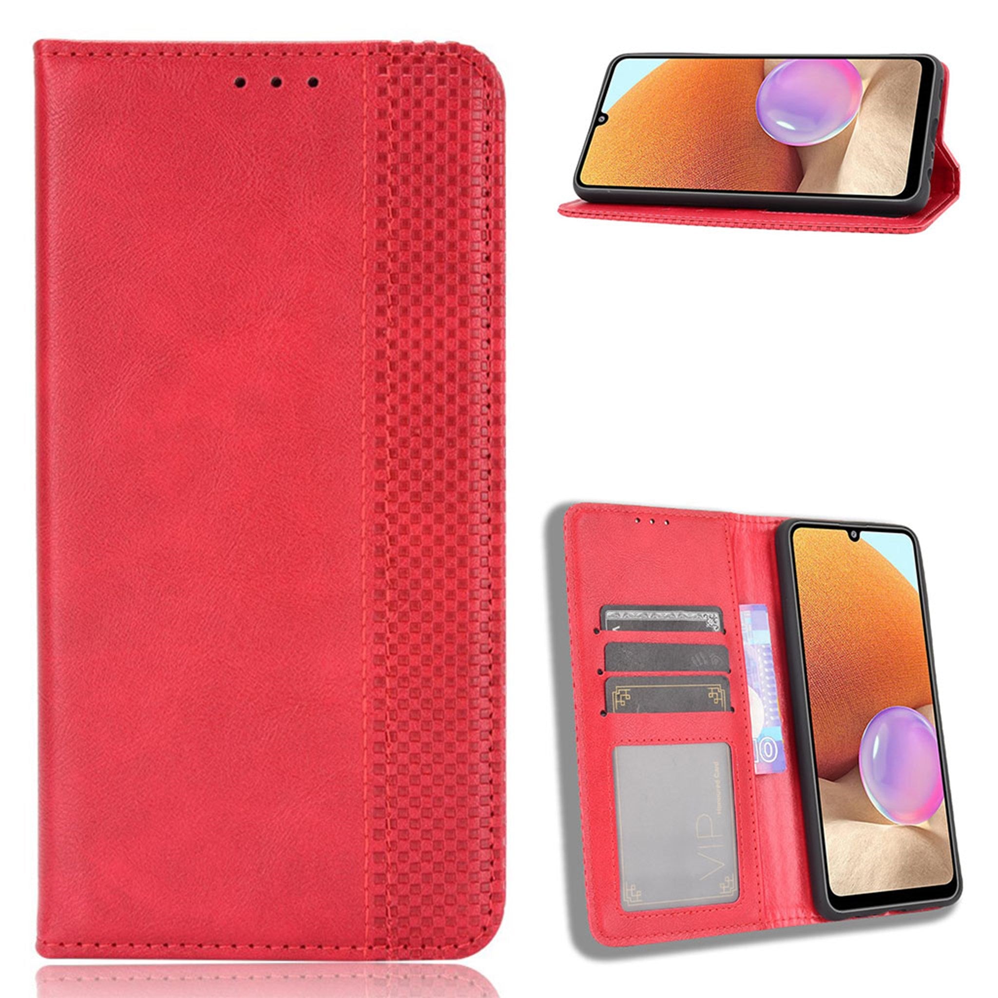 Bofink Vintage Samsung Galaxy A32 leather case - Red