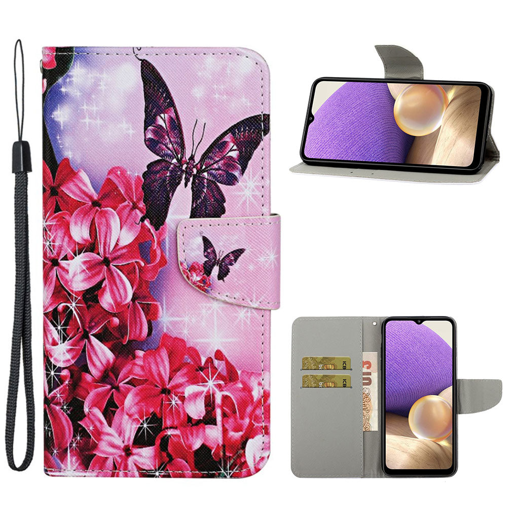 Wonderland Samsung Galaxy A32 flip case - Flower and Butterfly