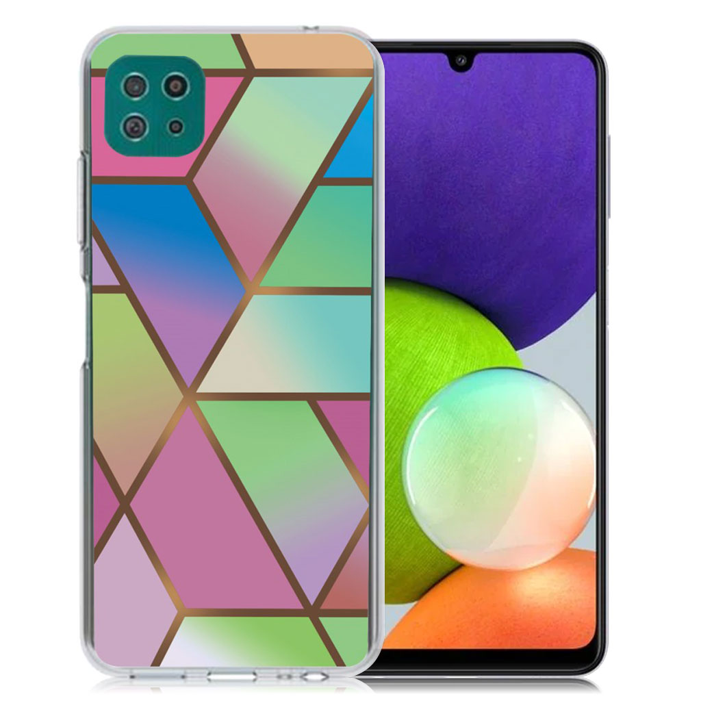 Marble Samsung Galaxy A22 5G case - Rose / Green and Blue Fragments