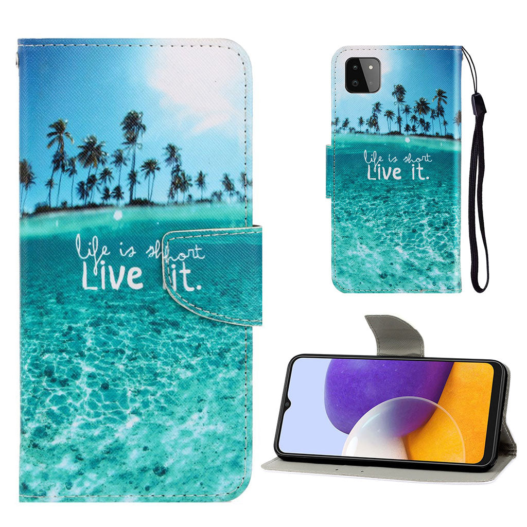 Wonderland Samsung Galaxy A22 5G flip case - Life is Short Live It