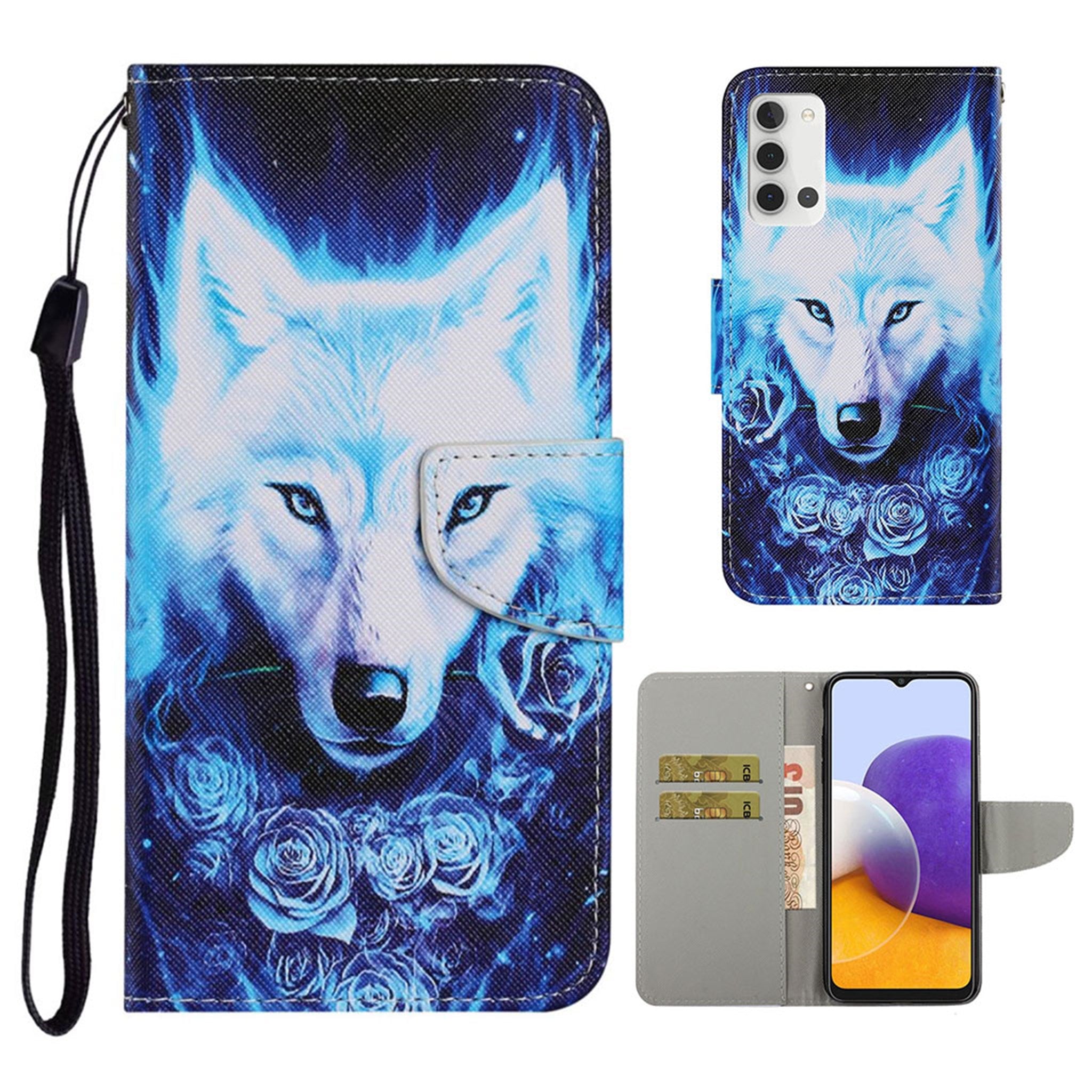 Wonderland Samsung Galaxy A22 4G flip case - White Wolf