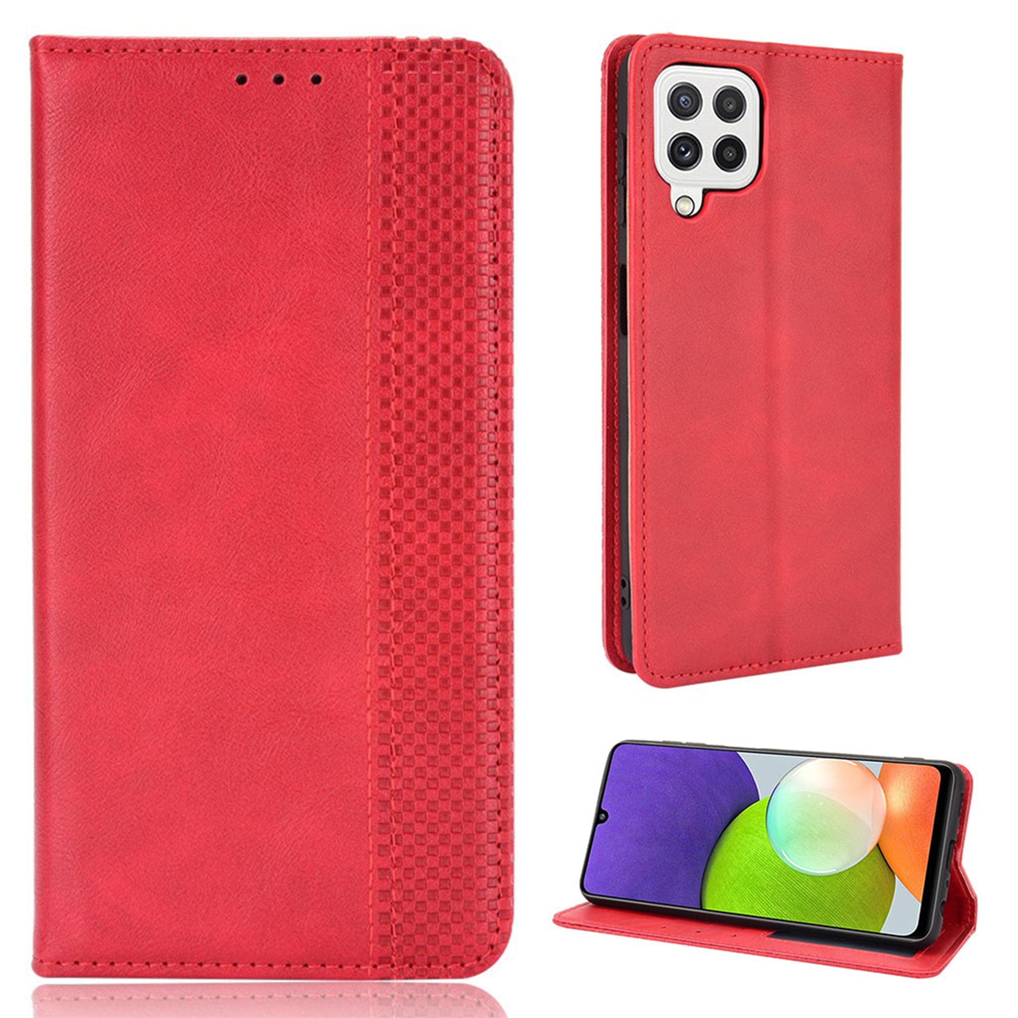 Bofink Vintage Samsung Galaxy A22 4G leather case - Red