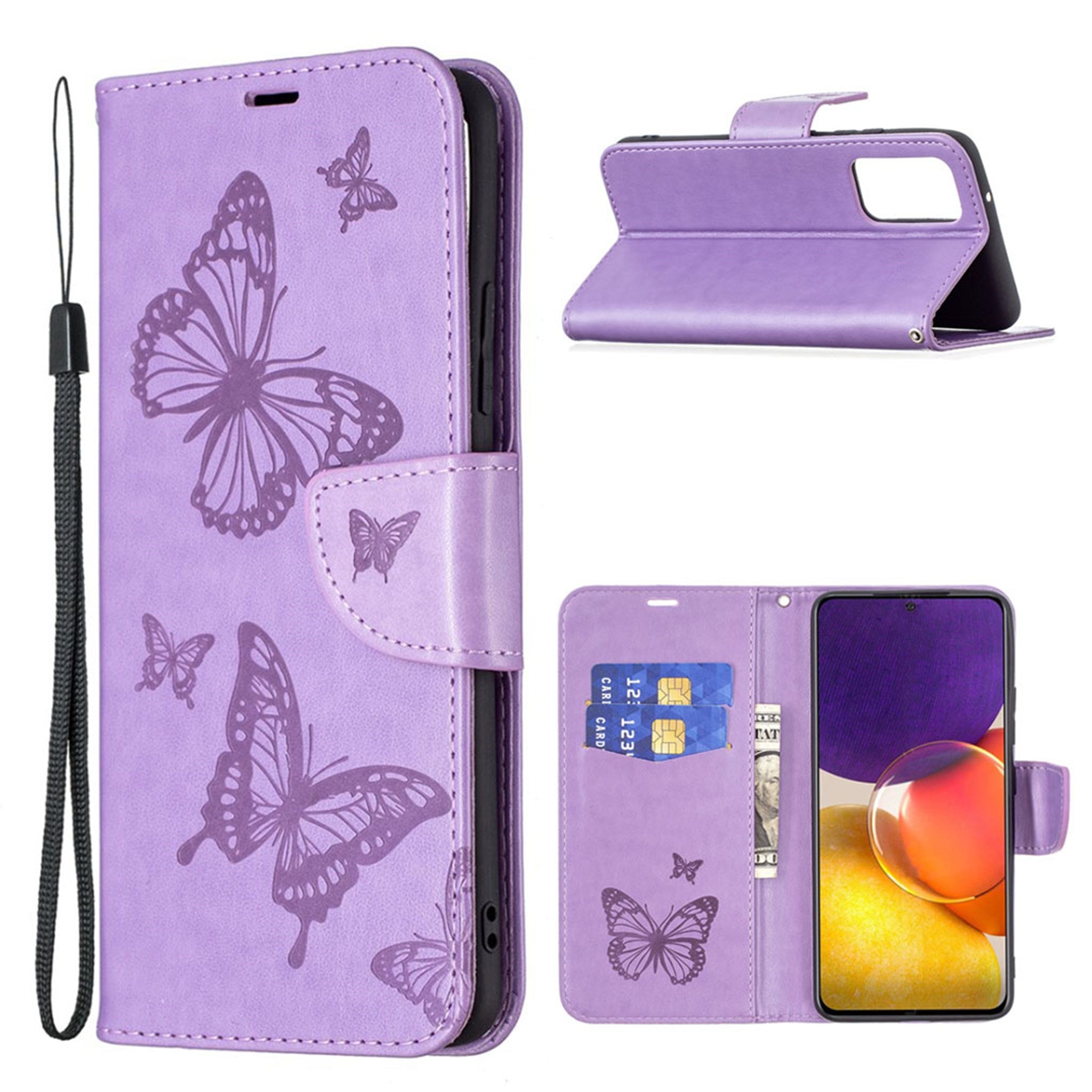 Butterfly Samsung Galaxy A82 5G flip case - Purple