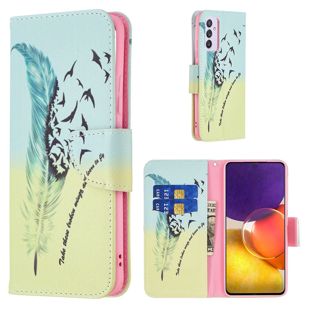 Wonderland Samsung Galaxy A82 5G flip case - Feather Pattern