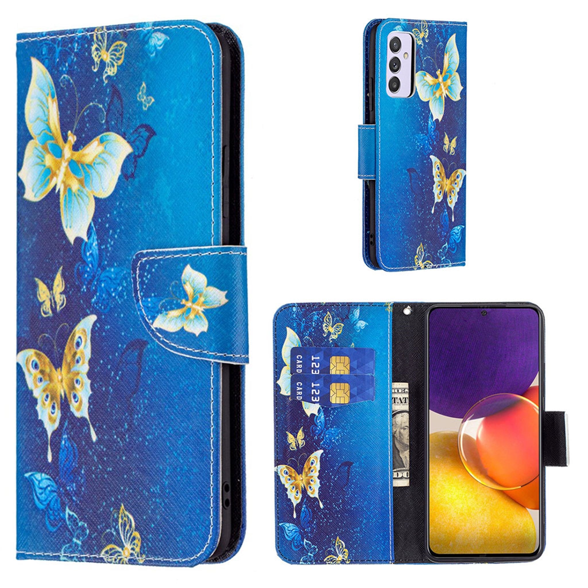 Wonderland Samsung Galaxy A82 5G flip case - Gold Butterflies