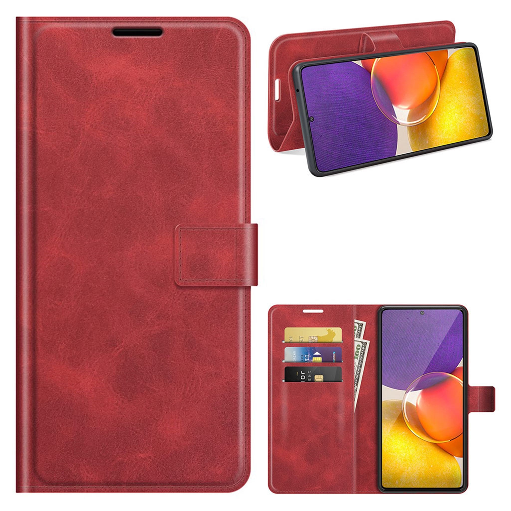 Wallet-style leather case for Samsung Galaxy Quantum 2 - Red