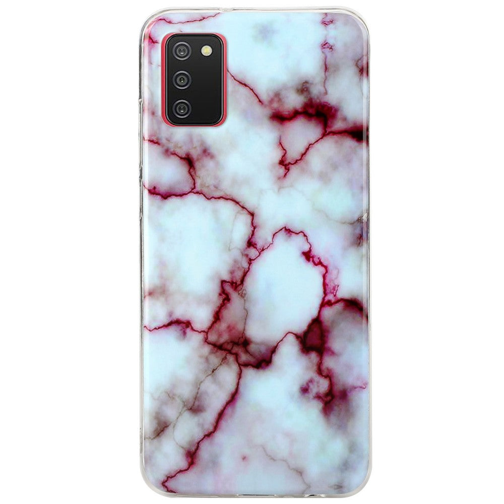 Marble Samsung Galaxy A03s case - Red