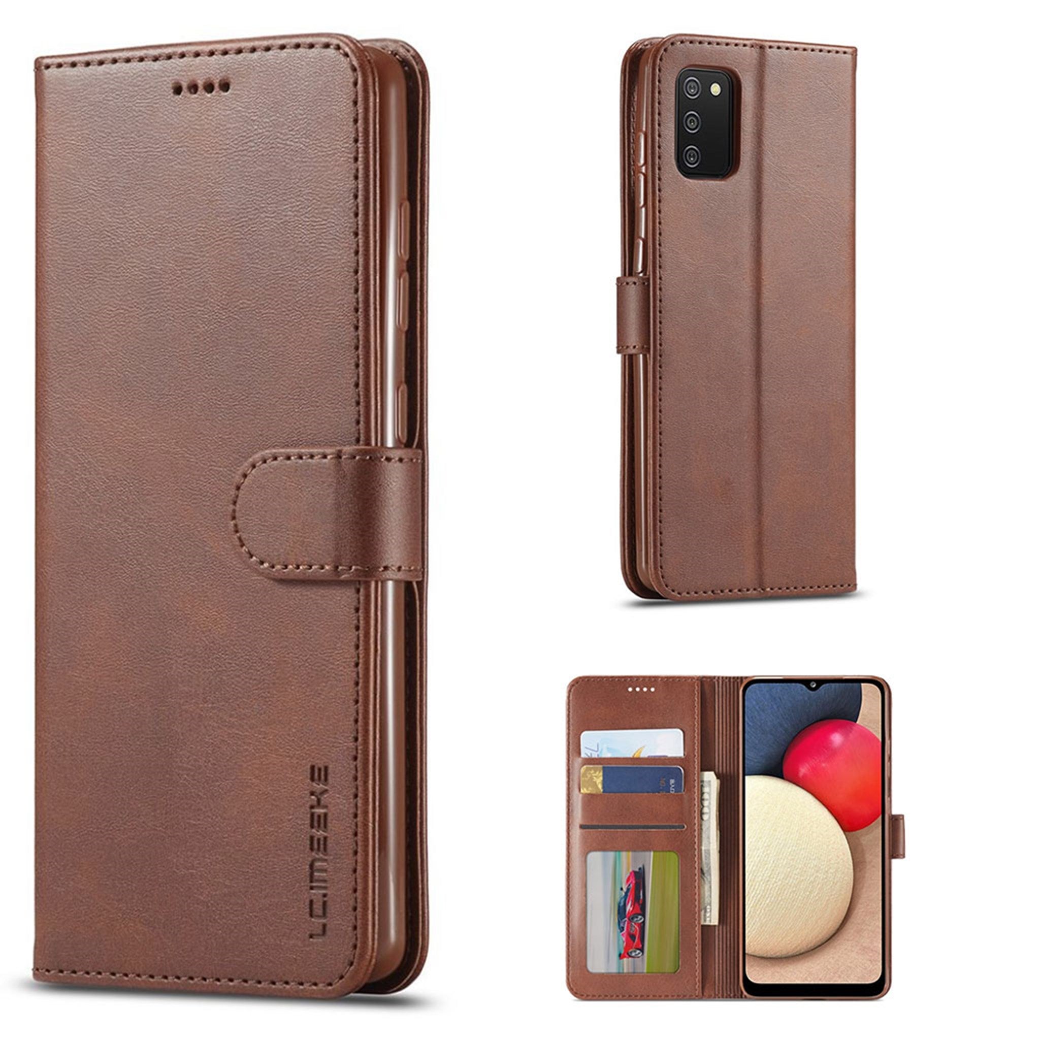 LC.IMEEKE Samsung Galaxy A03s Flip Case - Coffee