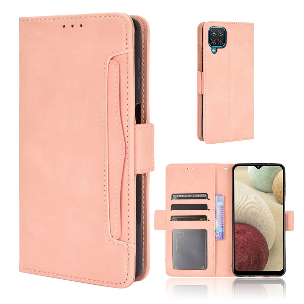 Modern-styled leather wallet case for Samsung Galaxy M32 - Rose Gold