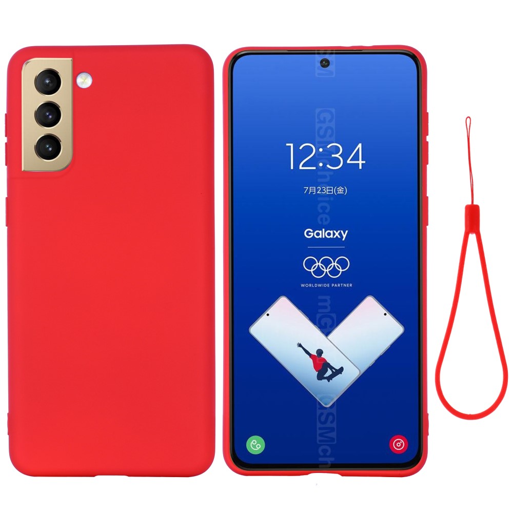 Matte liquid silicone cover for Samsung Galaxy S21 FE - Red