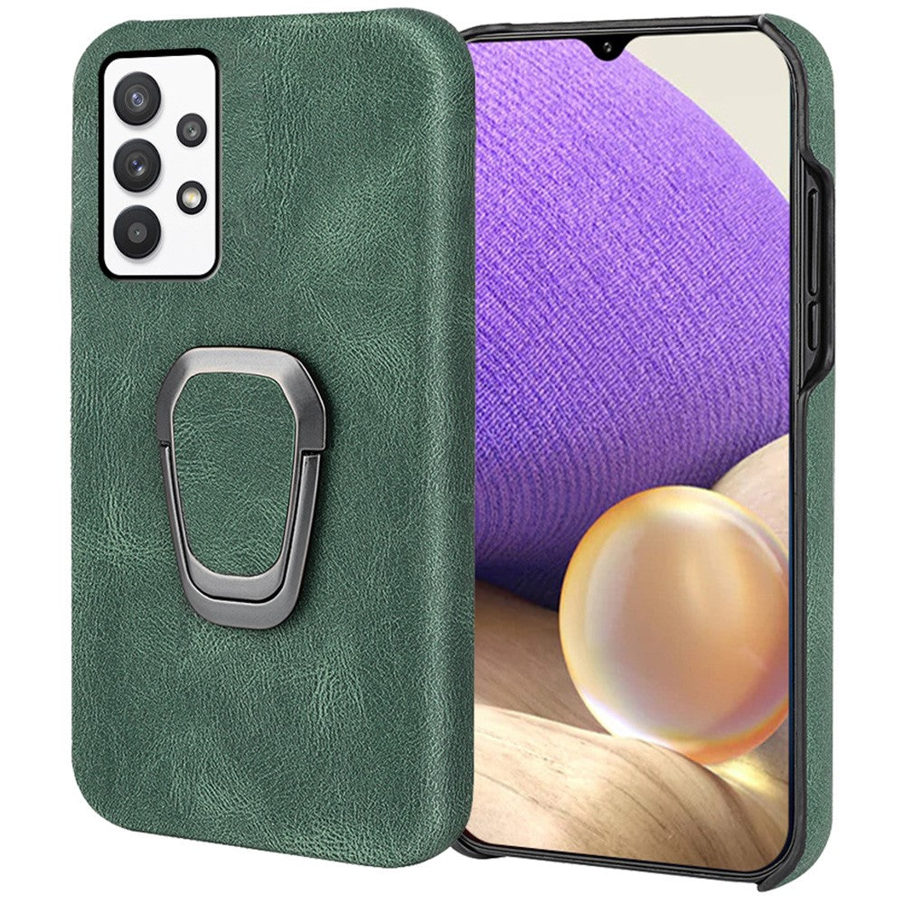 Shockproof leather cover with oval kickstand for Samsung Galaxy M32 5G / A32 5G - Green