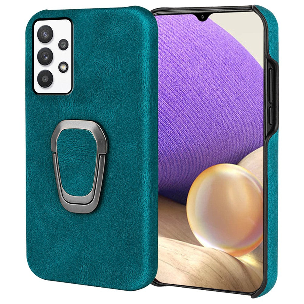 Shockproof leather cover with oval kickstand for Samsung Galaxy M32 5G / A32 5G - Cyan