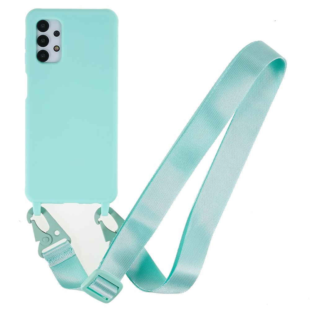 Thin TPU case with a matte finish and adjustable strap for Samsung Galaxy M32 5G / A32 5G - Light Green