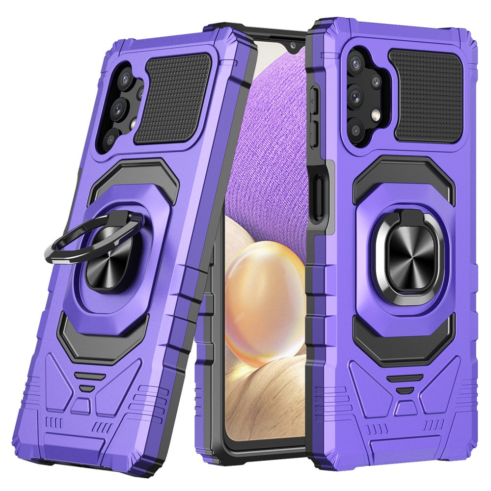 Durable hard plastic cover with soft inside and kickstand for Samsung Galaxy M32 5G / A32 5G - Purple