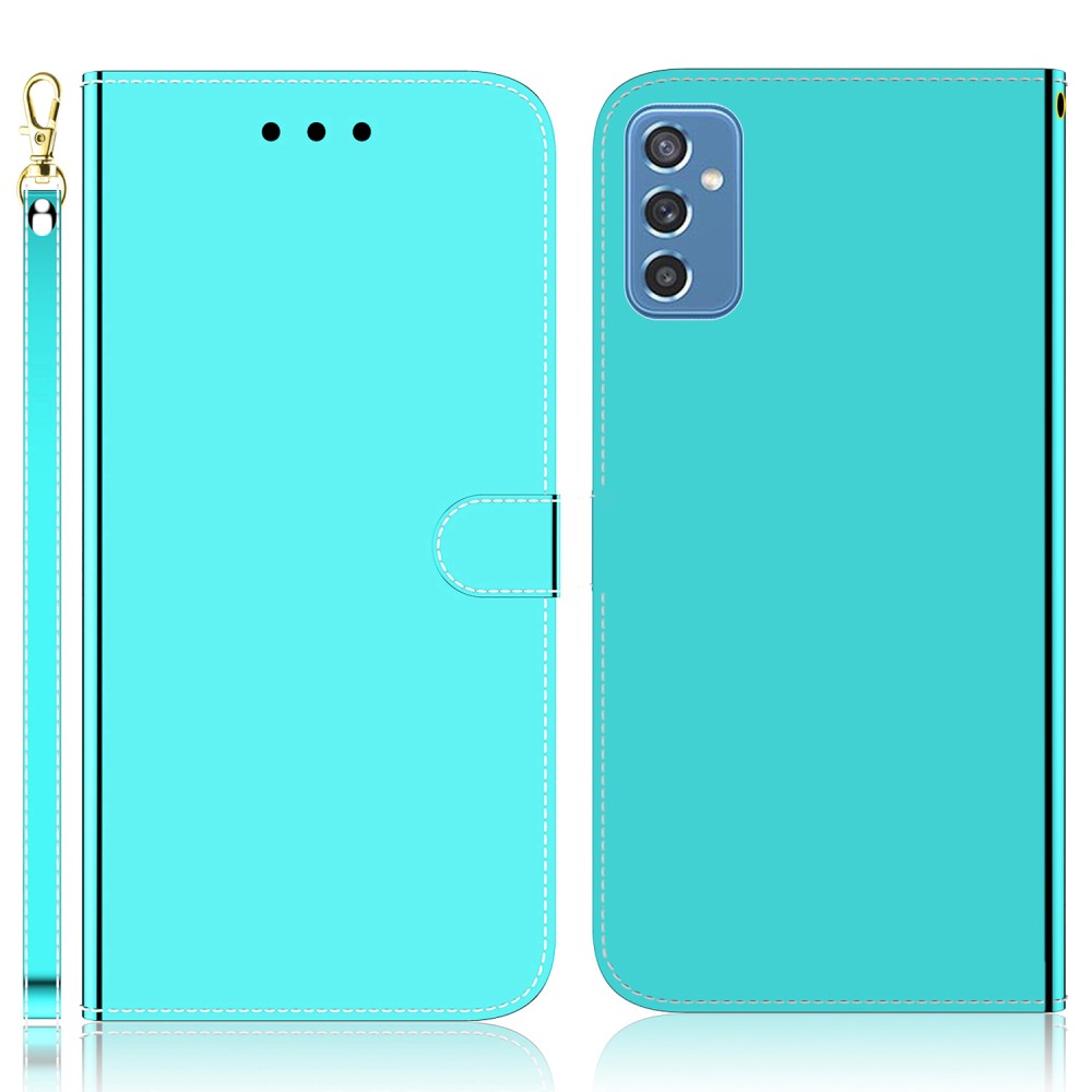 Mirror Samsung Galaxy M52 5G flip case - Cyan