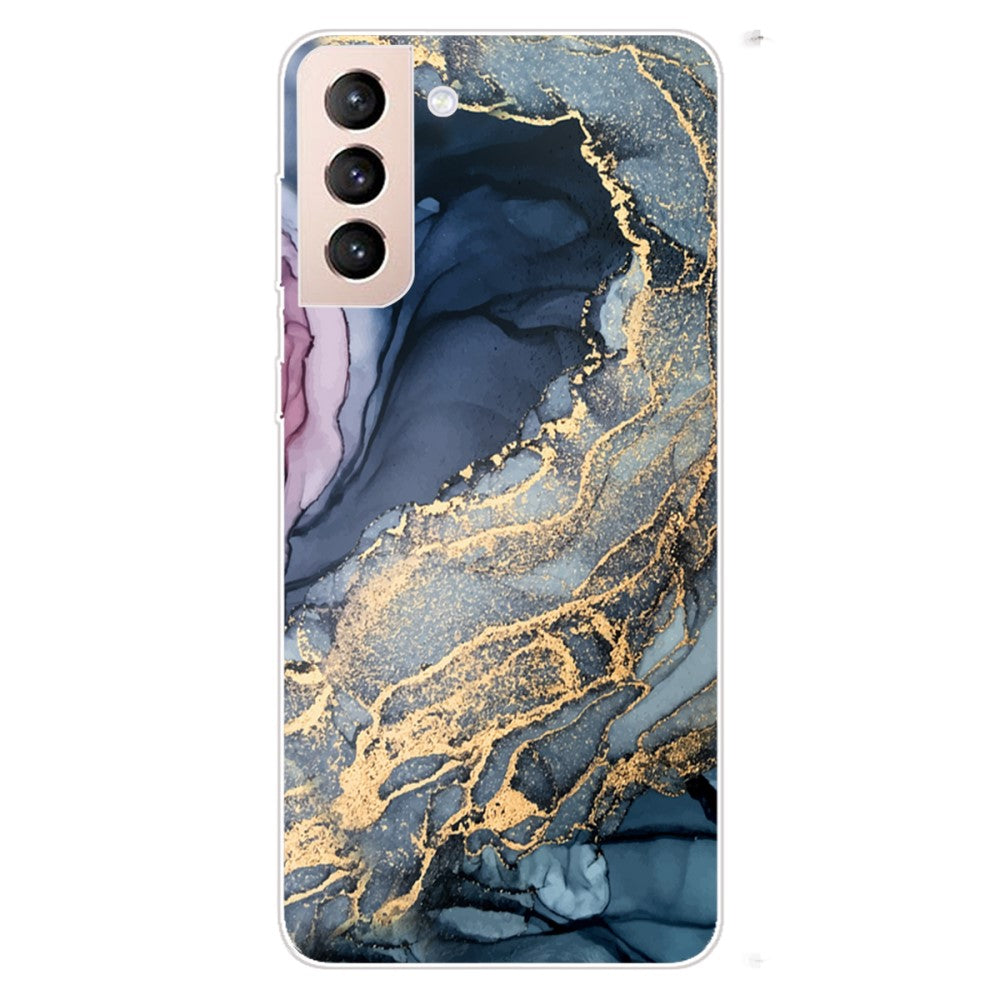 Marble Samsung Galaxy S22 Plus case - Blue on Golden Splash Marble