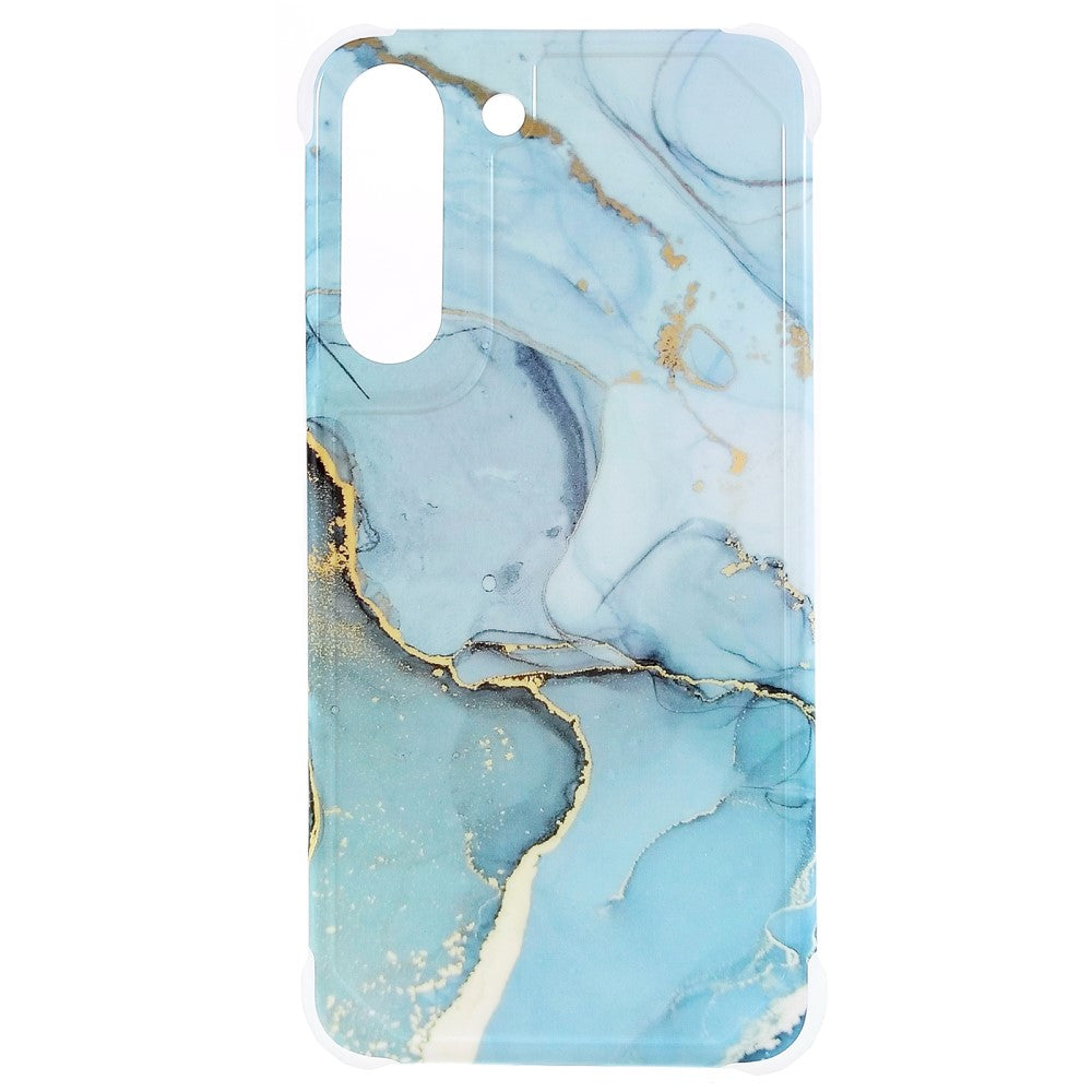 Marble Samsung Galaxy S22 Plus case - Veiny Sky Blue Marble
