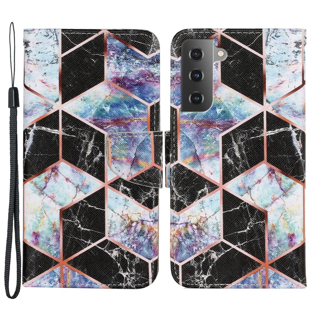 Wonderland Samsung Galaxy S22 Plus flip case - Black Marble Pattern