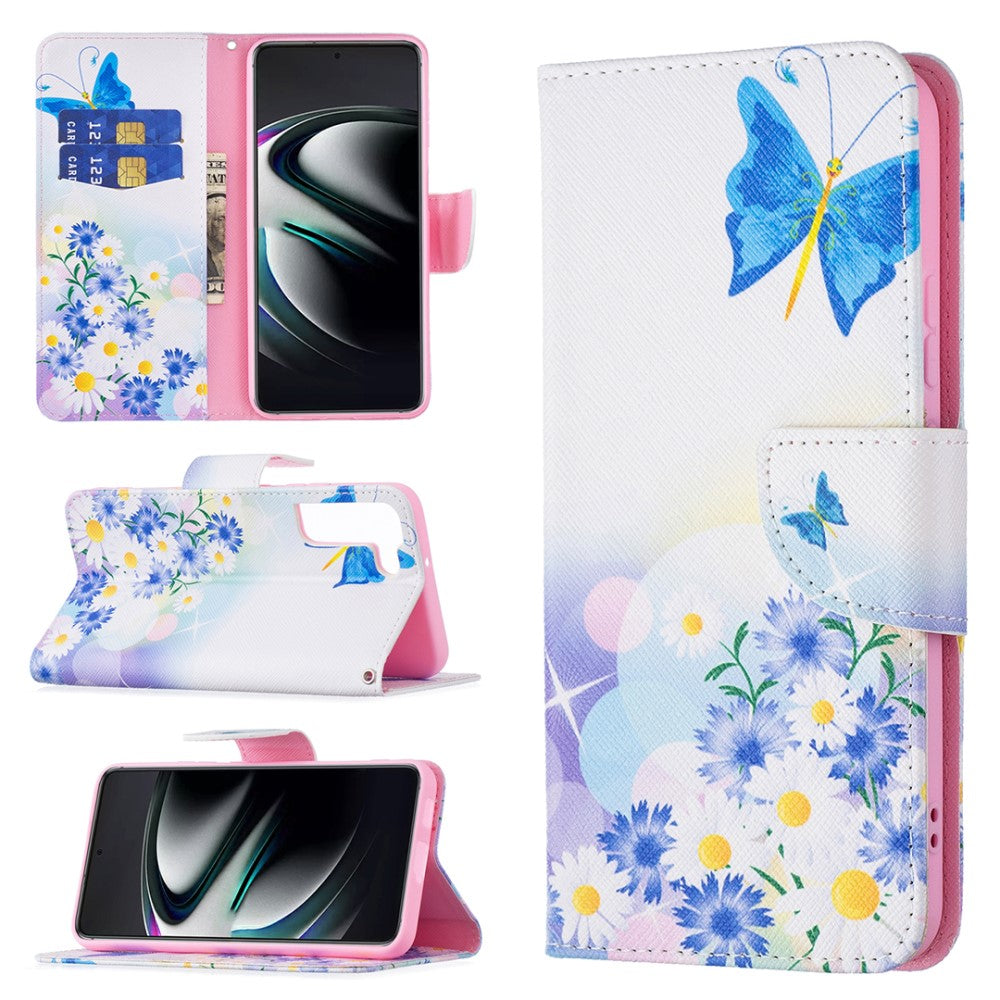 Wonderland Samsung Galaxy S22 Plus flip case - Butterfly and Flowers