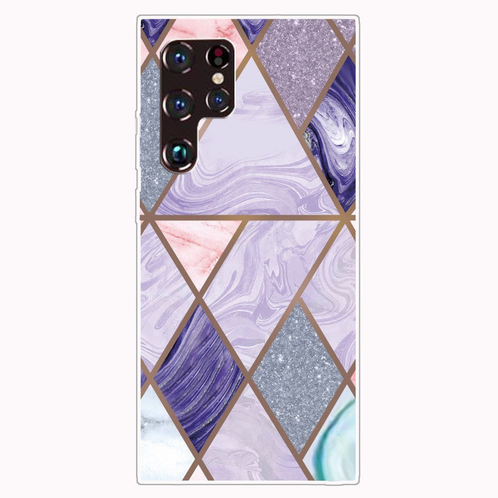 Marble Samsung Galaxy S22 Ultra case - Triangles in Diamond Marble