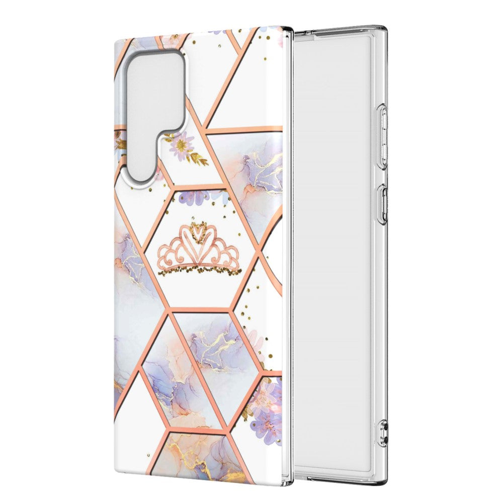 Marble Samsung Galaxy S22 Ultra case - Crown