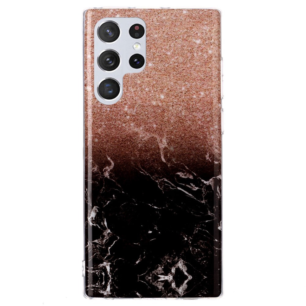 Marble Samsung Galaxy S22 Ultra case - Rose Gold / Black