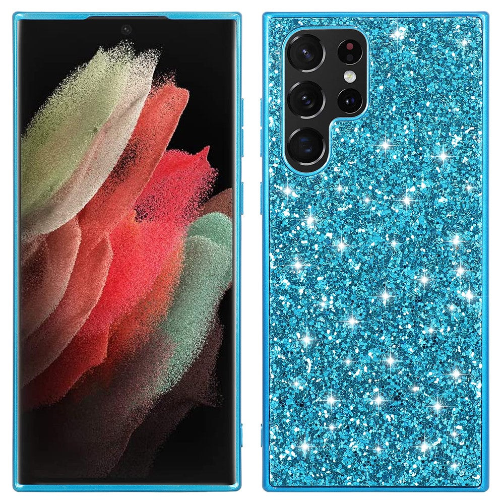 Glitter Samsung Galaxy S22 Ultra case - Blue