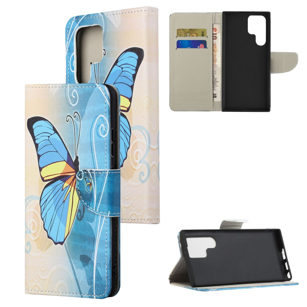 Wonderland Samsung Galaxy S22 Ultra flip case - Blue Butterfly